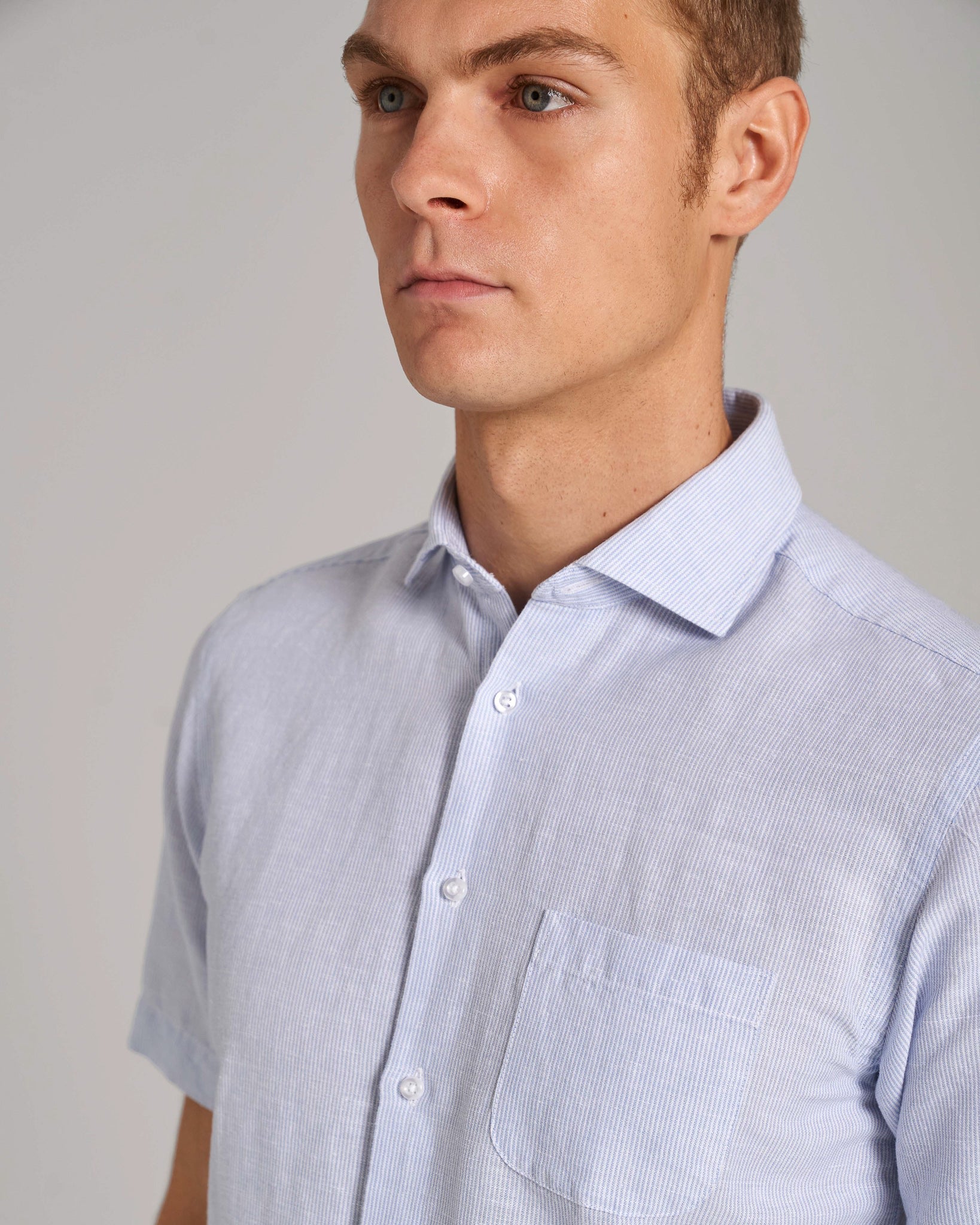 BS Lewis Casual Modern Fit Skjorte - Light Blue/White
