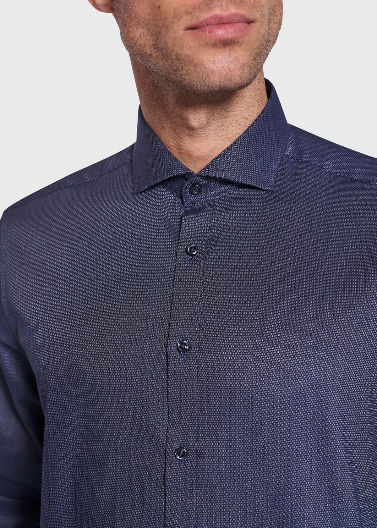 BS Matteo Modern Fit Shirt Navy - Navy