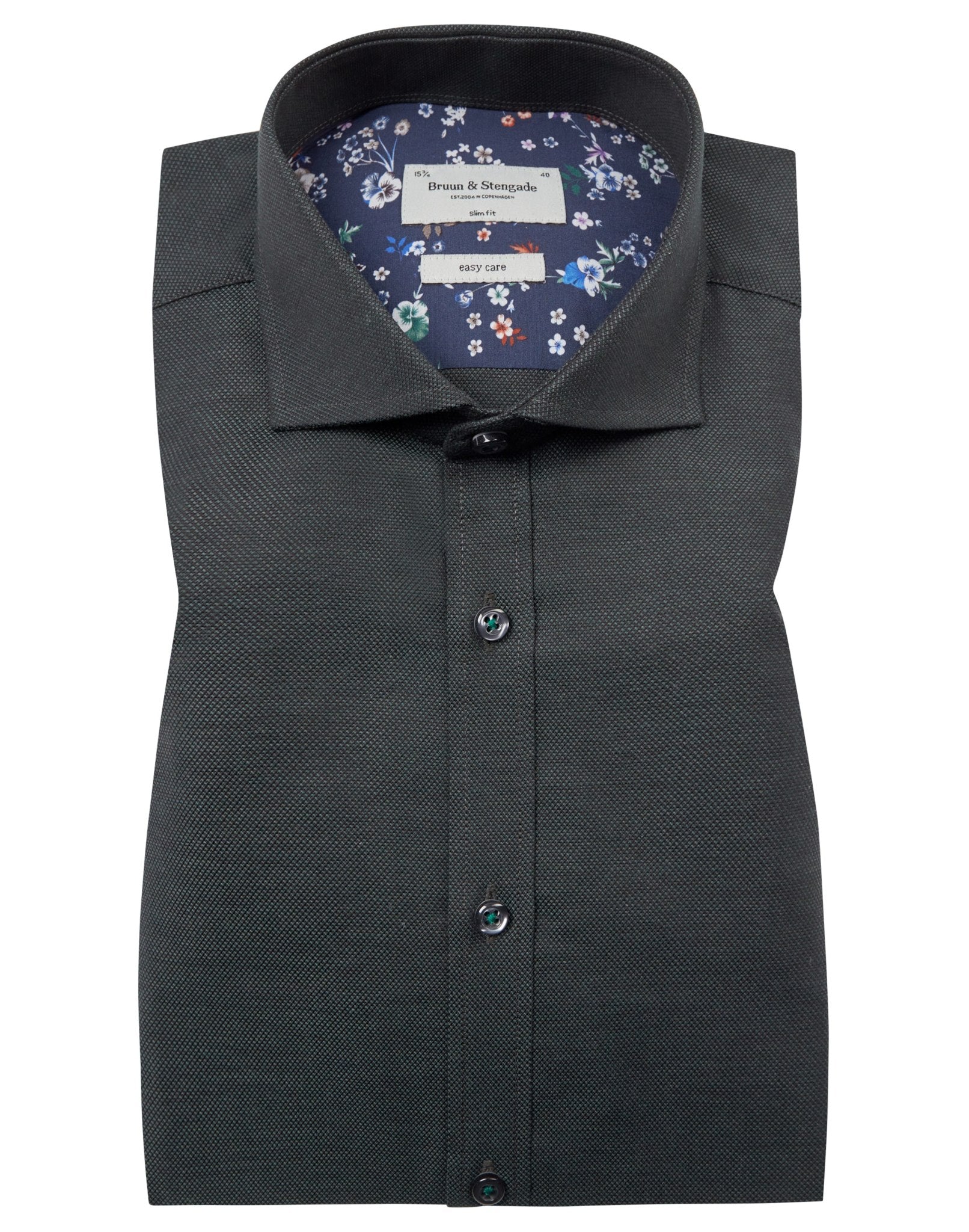 BS Robert Slim Fit Skjorte - Dark Green