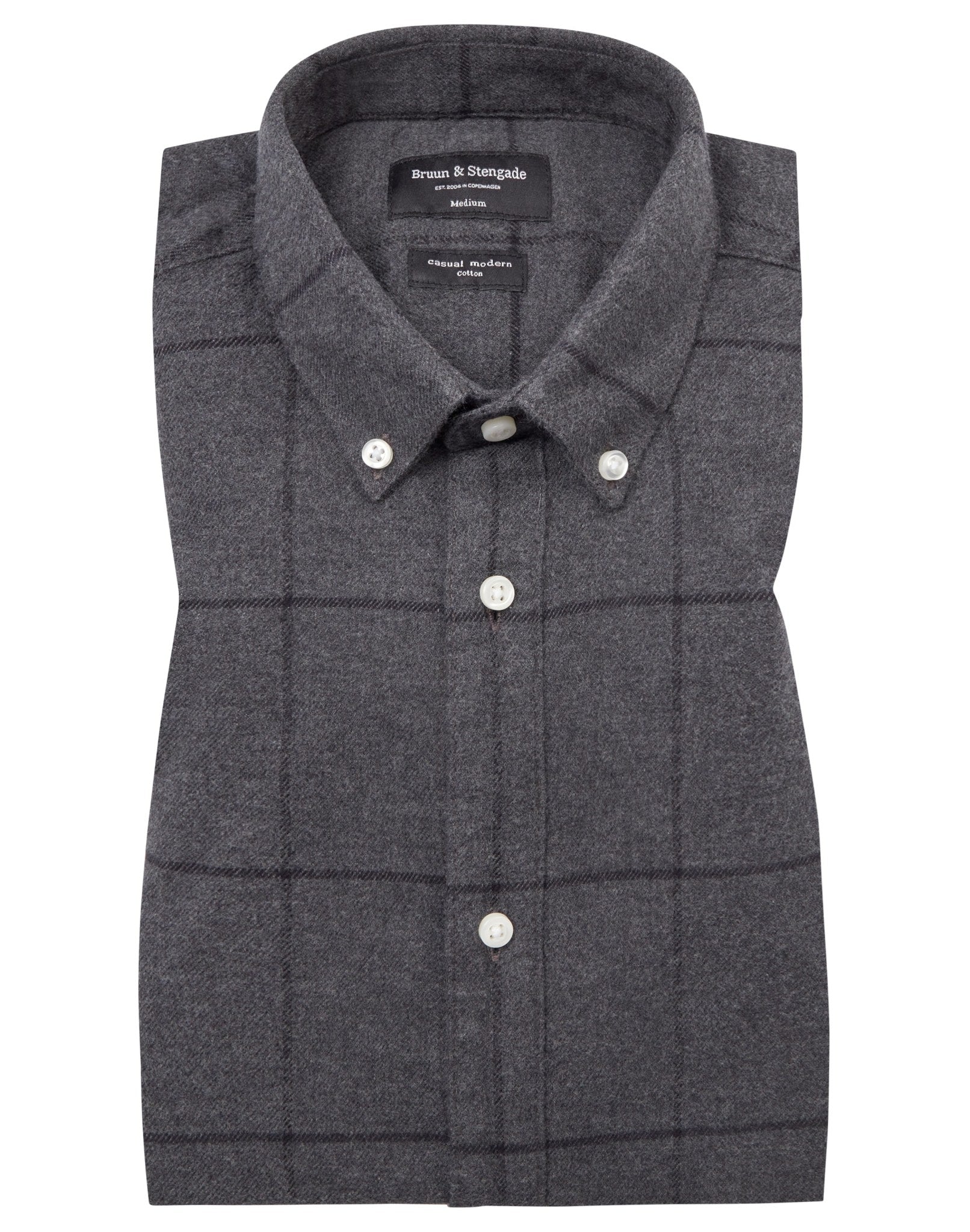 BS Sanneh Casual Modern Fit Skjorte - Dark Grey