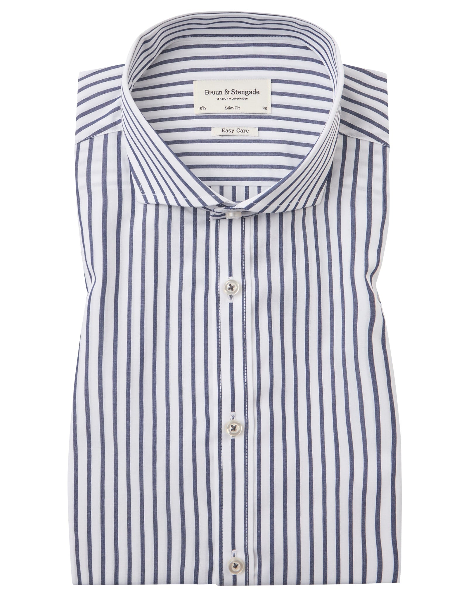 BS Scarone Slim Fit Skjorte - White/Navy