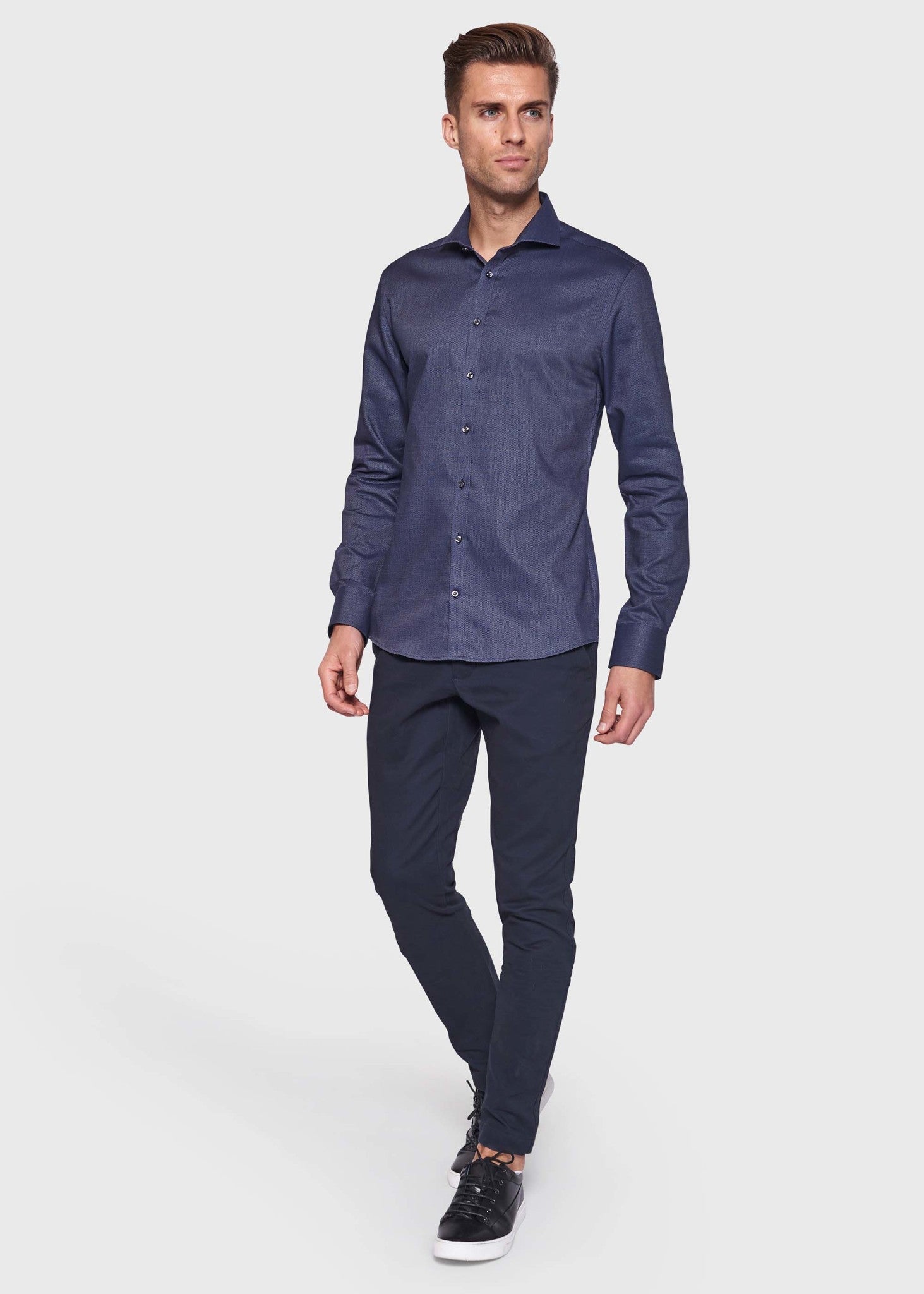 BS Wan Super Slim Fit Skjorte - Dark Blue