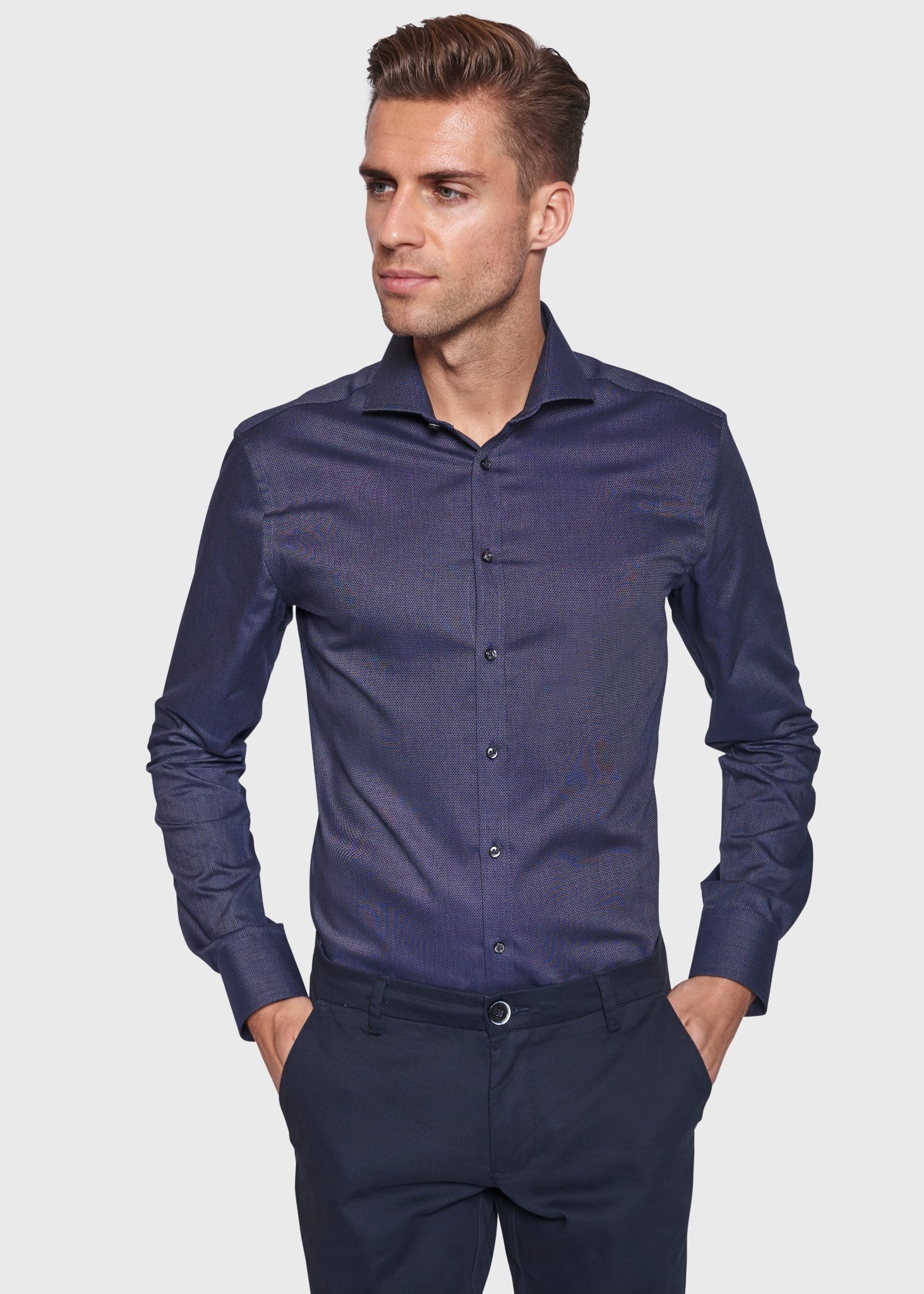 BS Wan Super Slim Fit Skjorte - Dark Blue