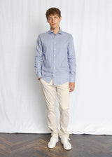 BS Yordan Modern Fit Shirt - Dark Blue/White