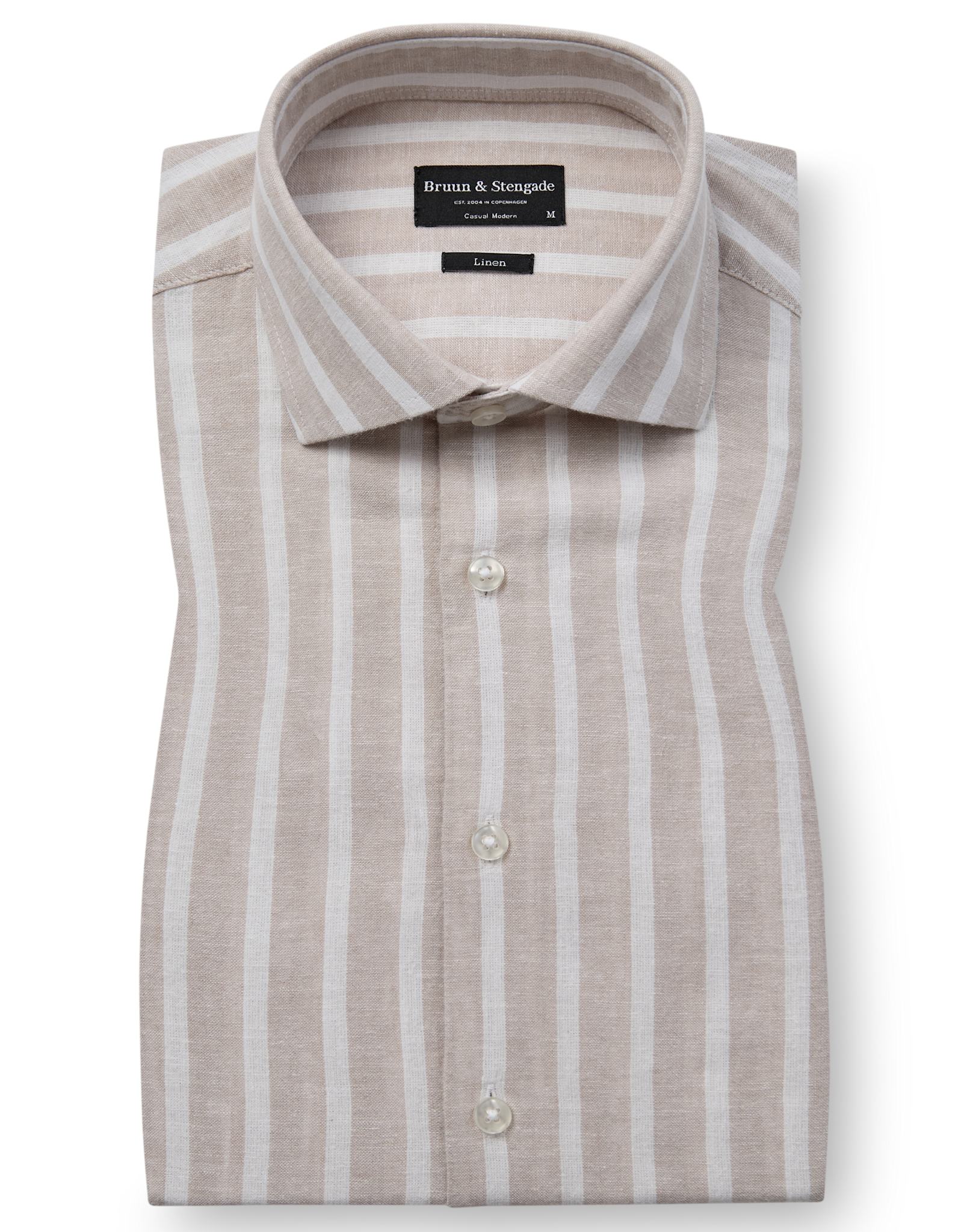 BS Burgos Casual Modern Fit Shirt - Sand/White