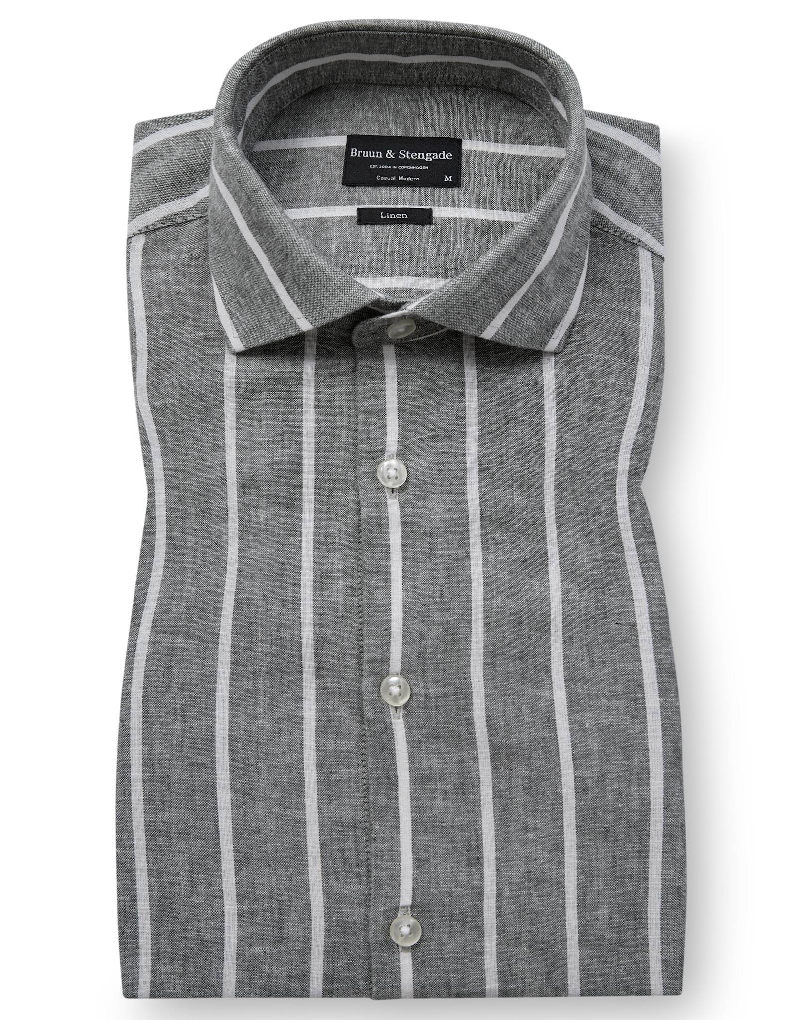 BS Freitas Casual Modern Fit Shirt - Green/White