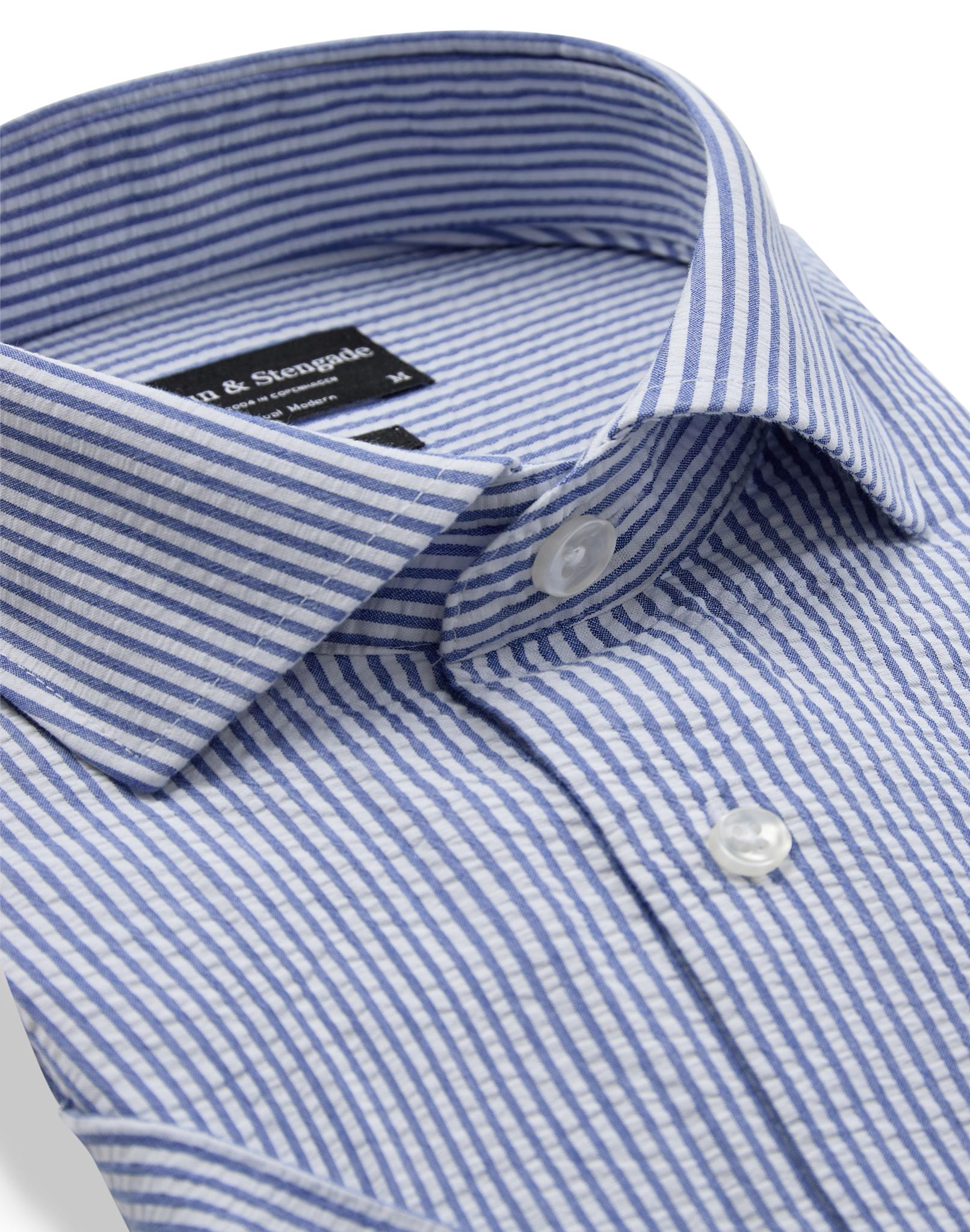 BS Keita Casual Modern Fit Shirt - Light Blue/White