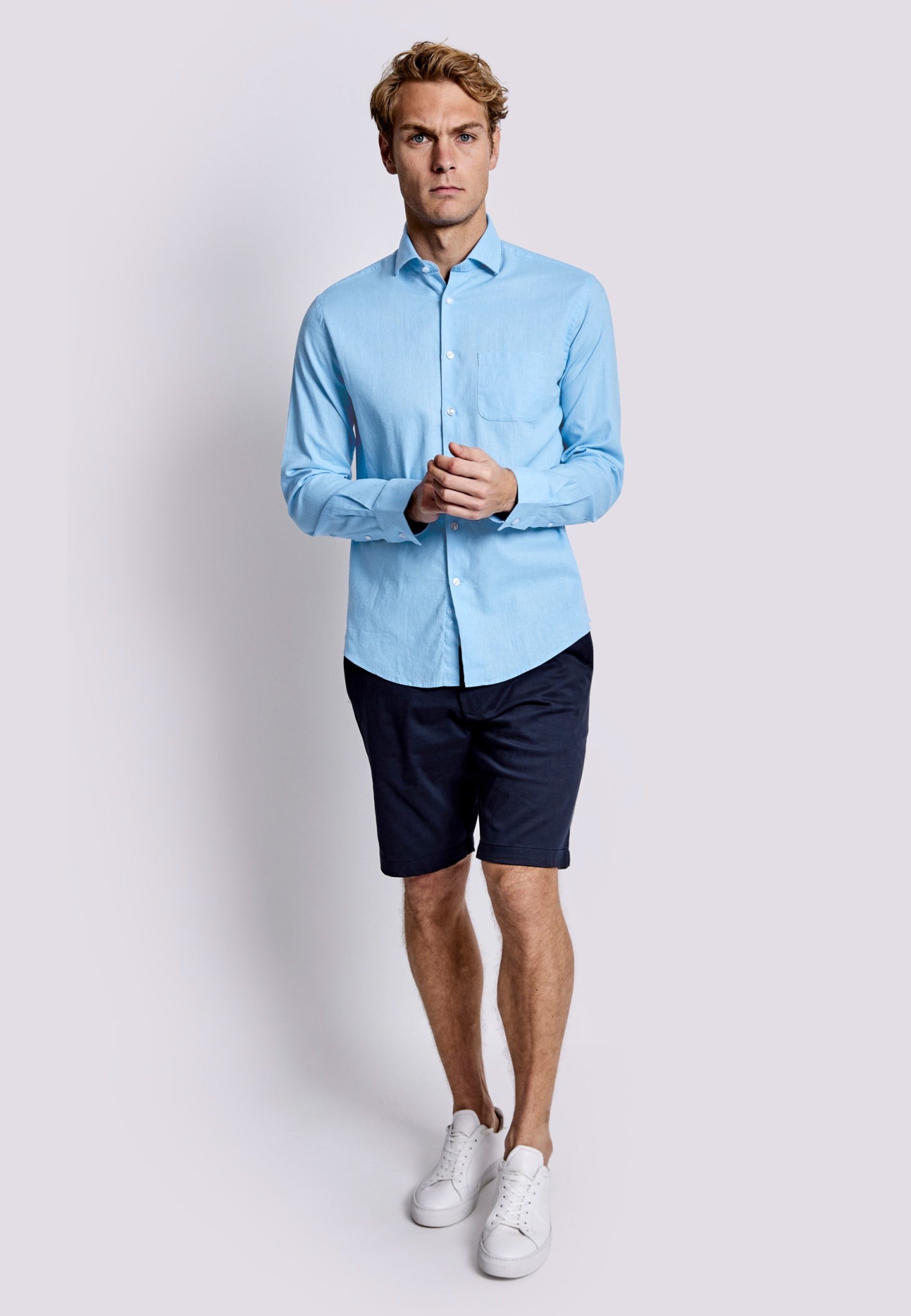 BS Ferrol Casual Slim Fit Skjorte - Light Blue