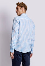 BS Valencia Casual Slim Fit Shirt - Light Blue/White