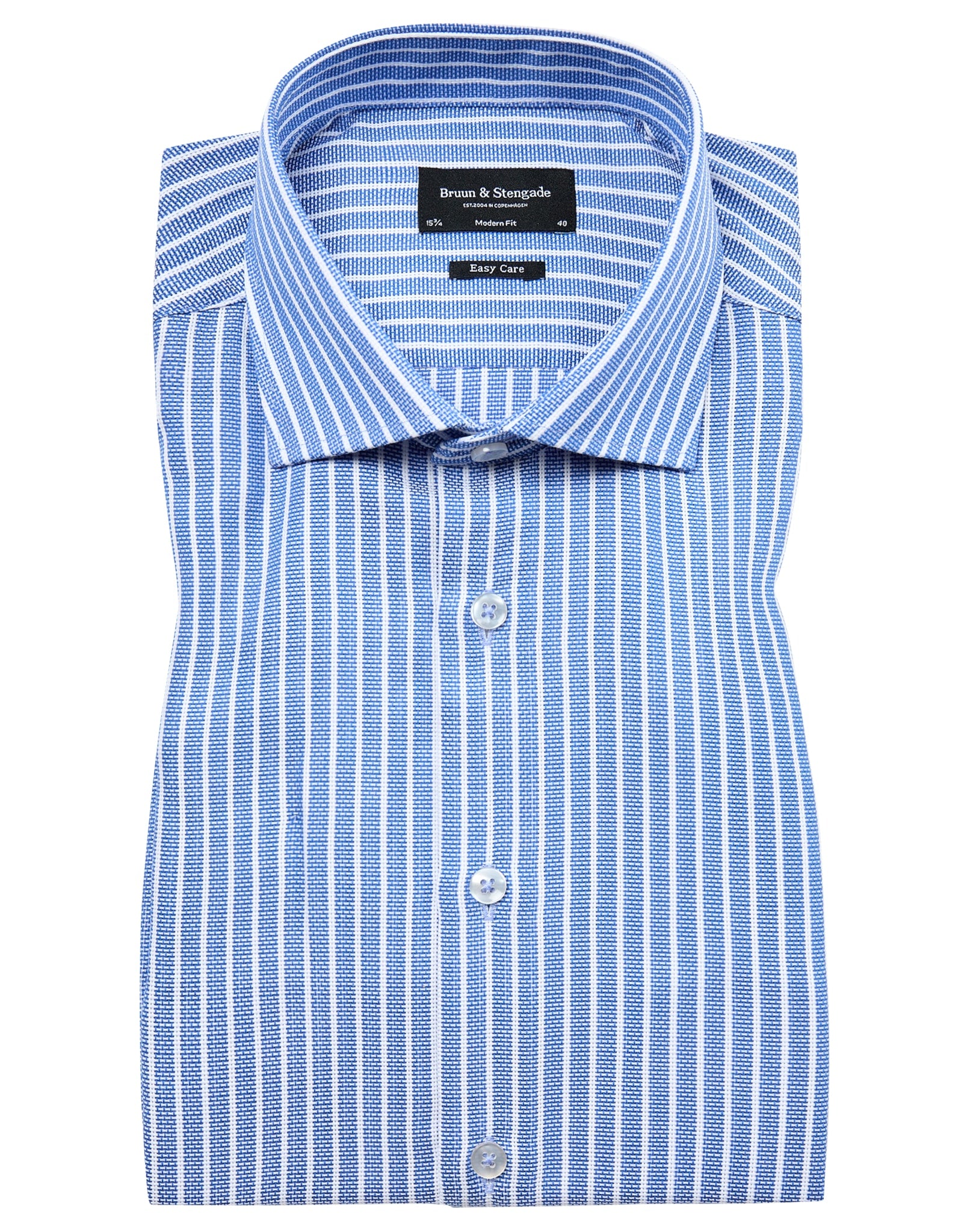 BS Fessor Modern Fit Skjorte - Blue/White