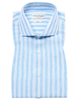 BS Valencia Casual Slim Fit Shirt - Light Blue/White