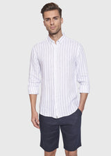 BS Shimane Slim Fit Hør Skjorte Hvid