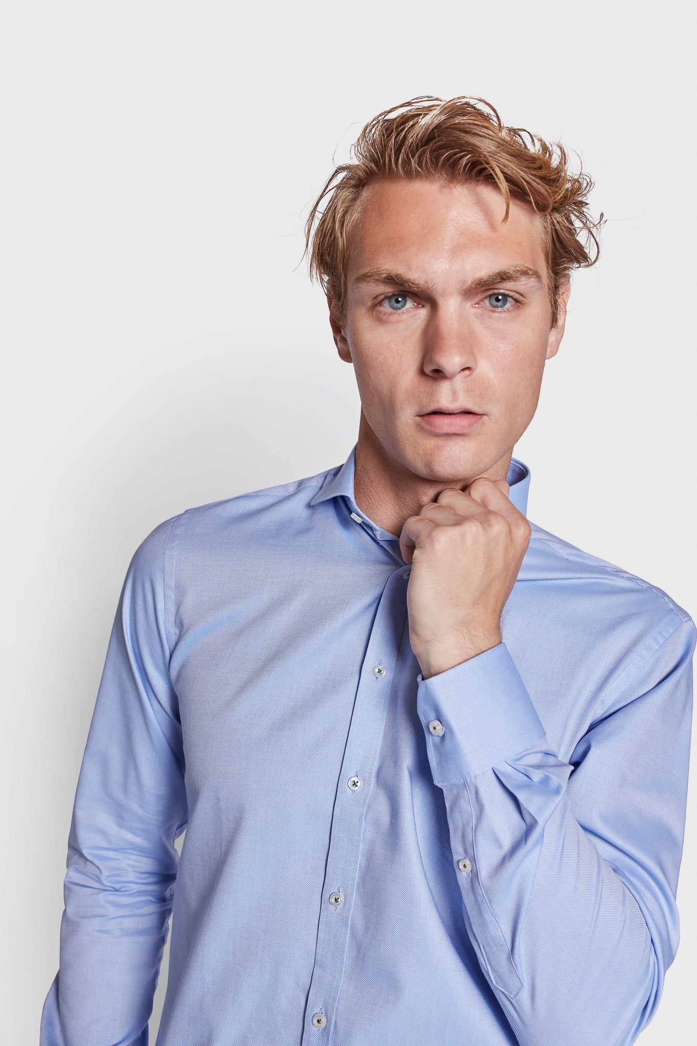 BS Finn Slim Fit Skjorte - Light Blue