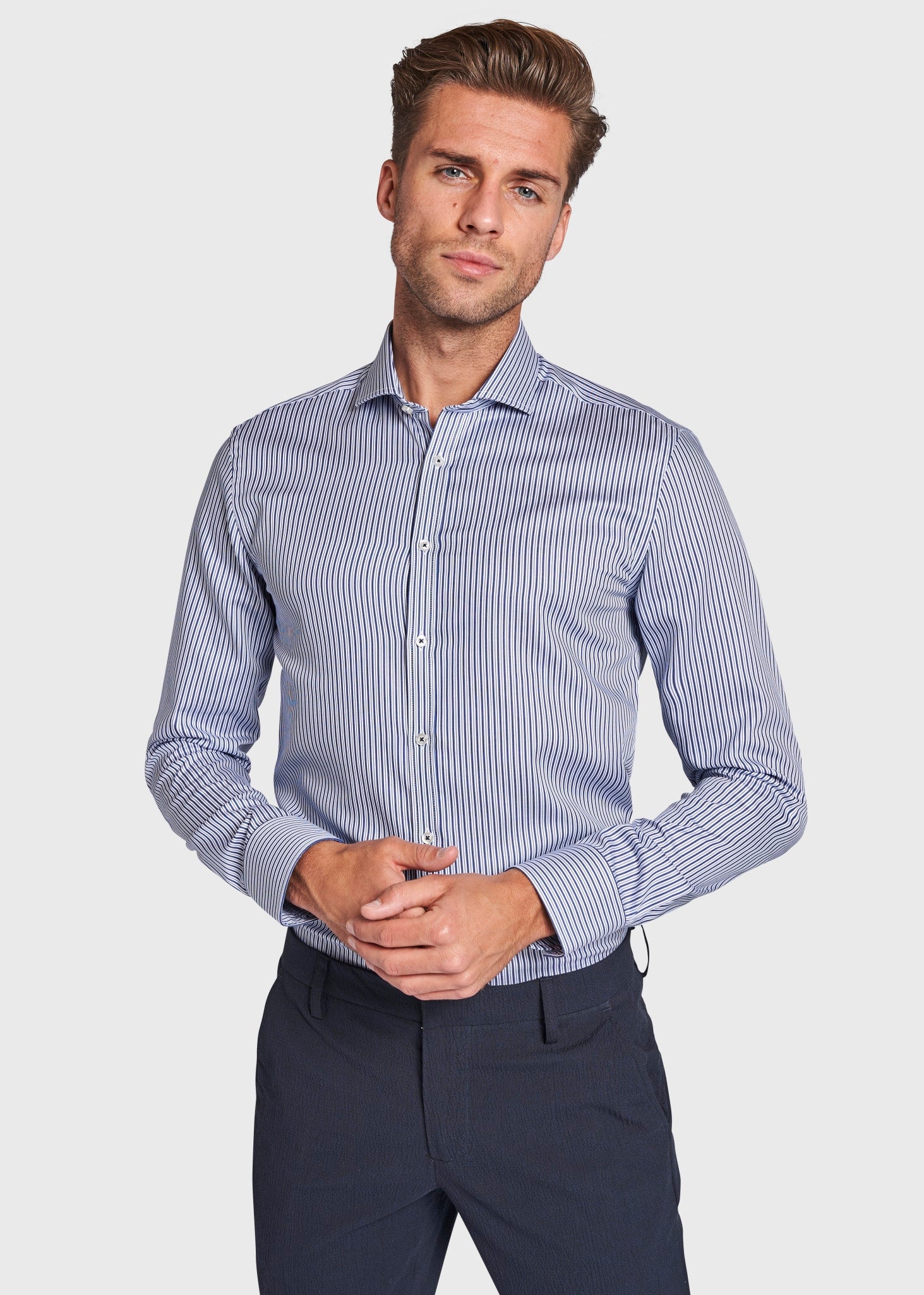 BS Andy Super Slim Fit Skjorte - Blue