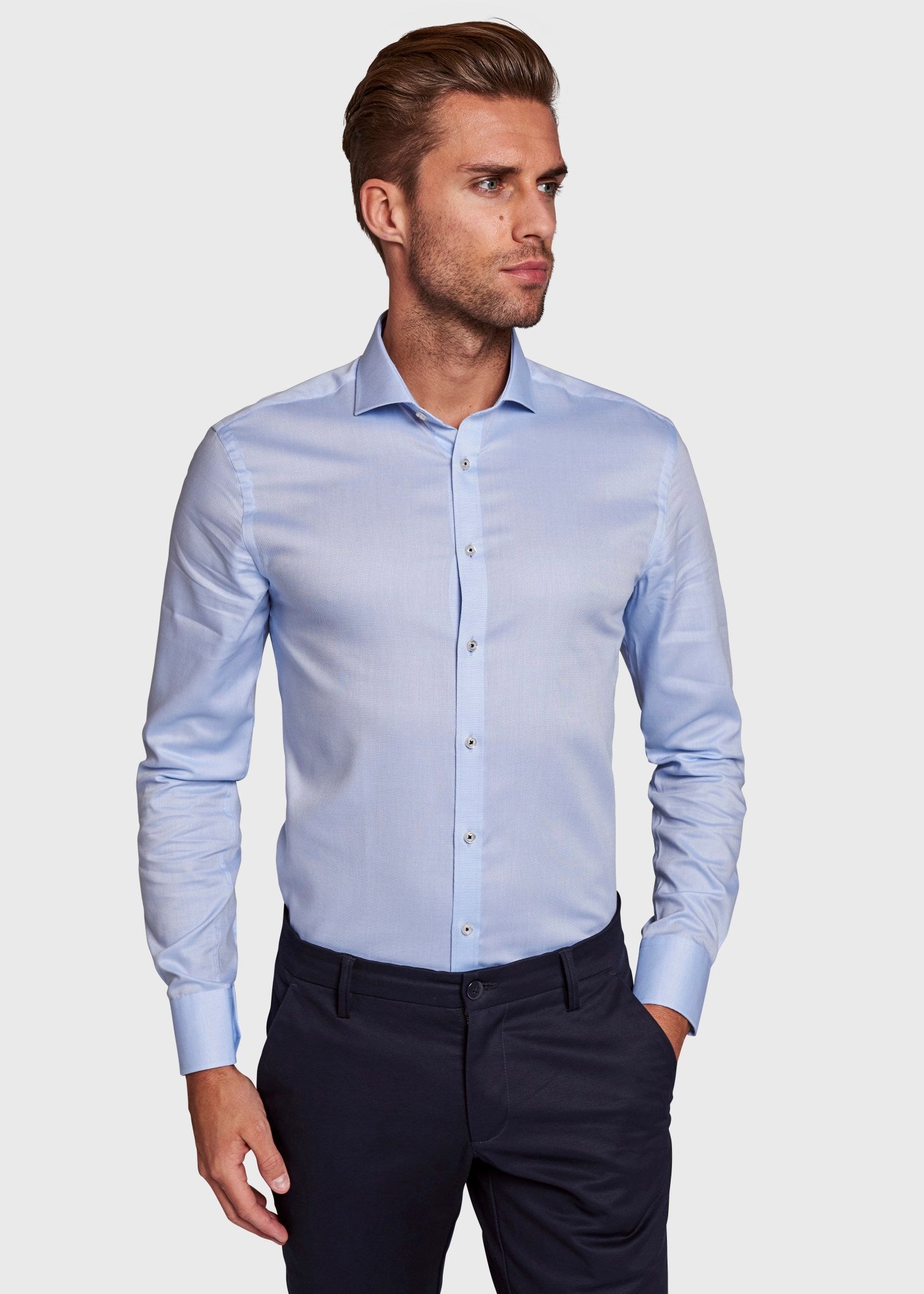 BS Mitchell Super Slim Fit Skjorte - Light Blue