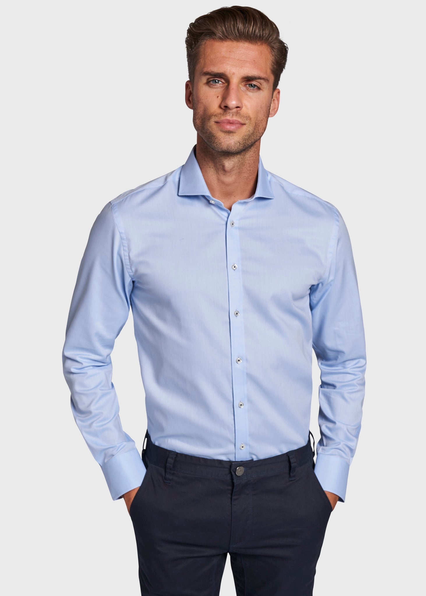 BS Mitte Slim Fit Skjorte - Light Blue