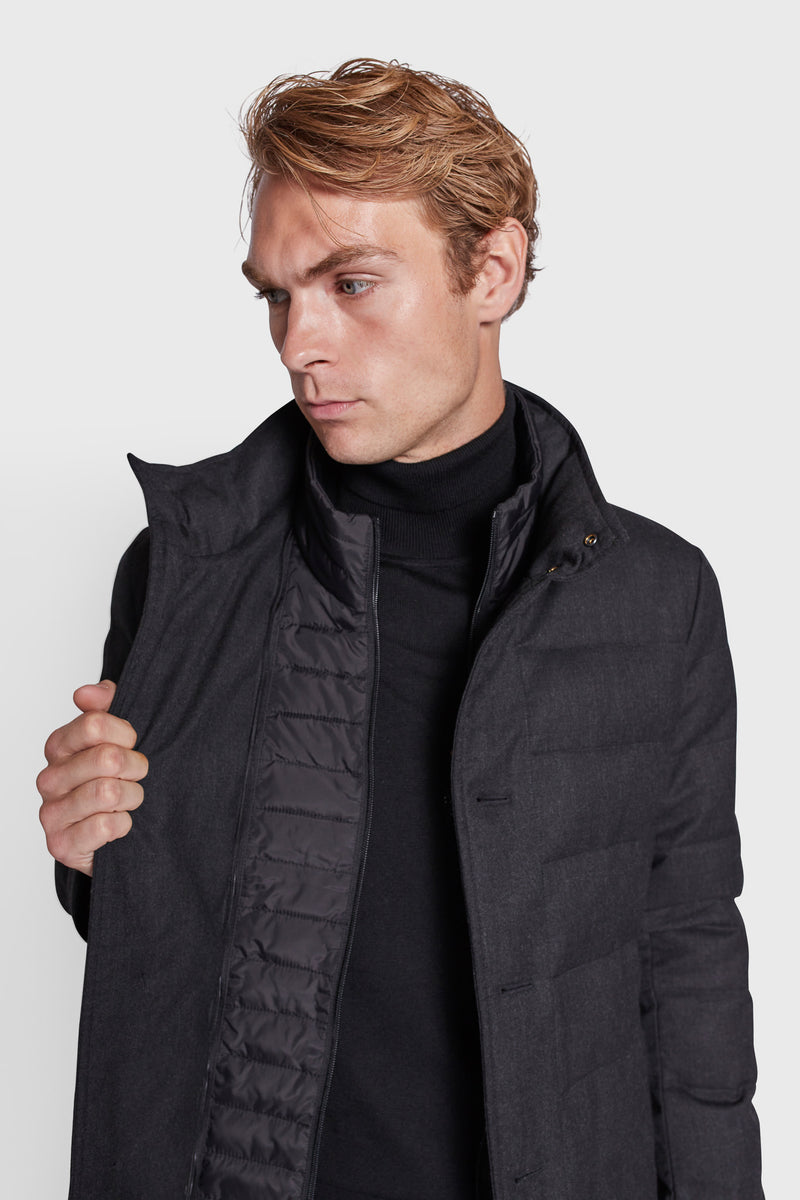 BS Richmond Regular Fit Coat - Charcoal