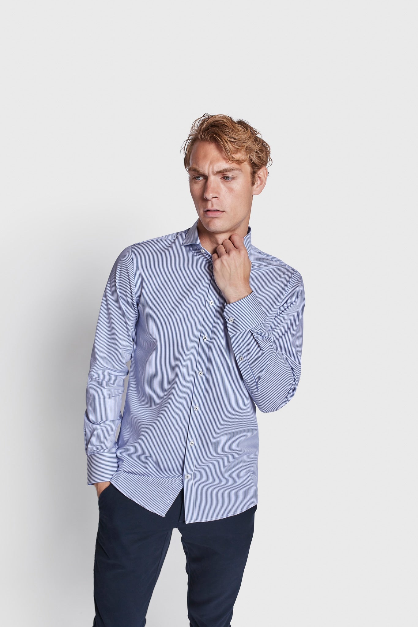 BS Abraham Slim Fit Skjorte - Blue