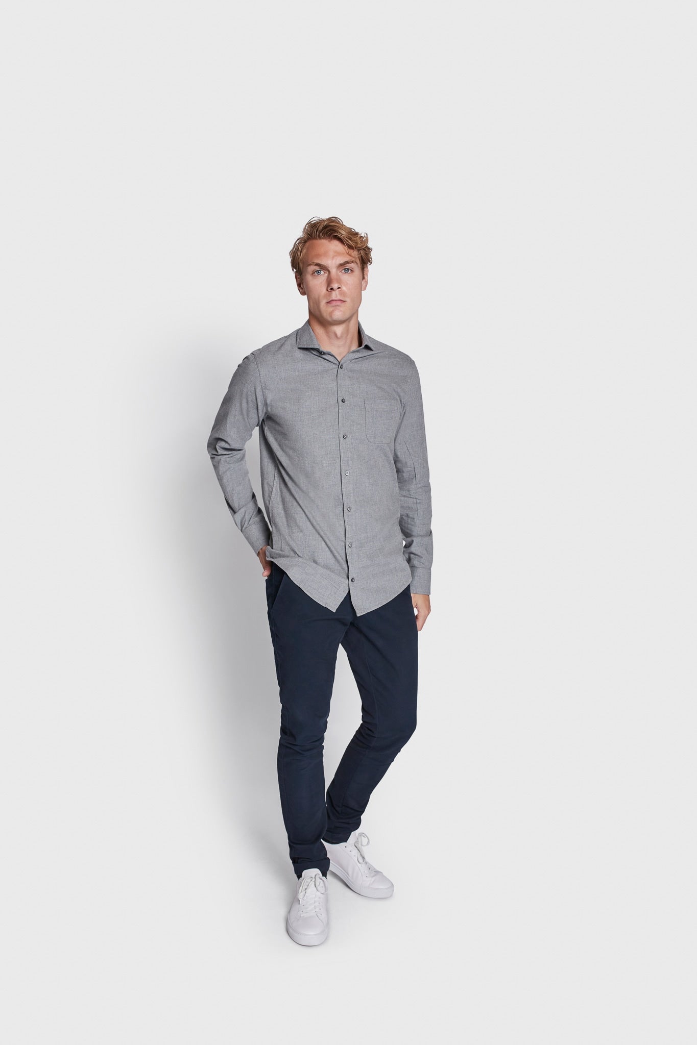 BS Sulayman Casual Slim Fit Skjorte - Grey