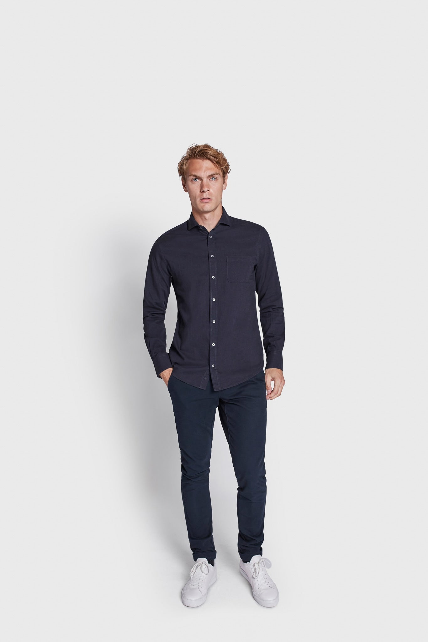 BS Sulayman Casual Slim Fit Skjorte - Navy