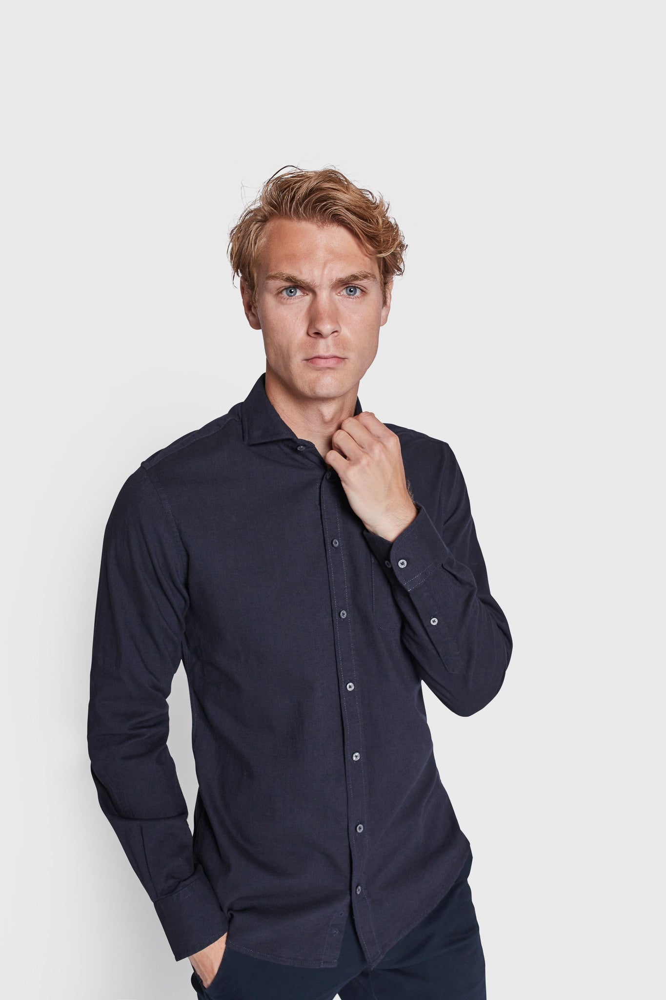 BS Sulayman Casual Slim Fit Skjorte - Navy
