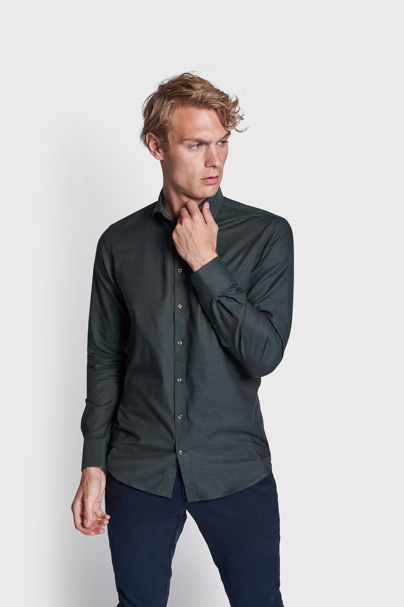BS Gabriel Modern Fit Skjorte - Dark Green