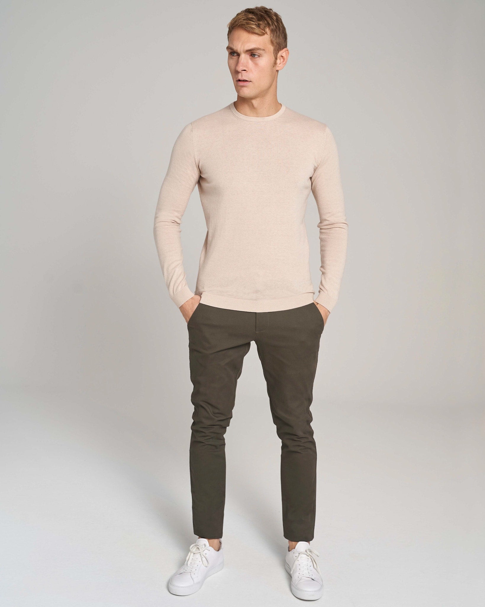 BS Gunnar Regular Fit Strik - Sand
