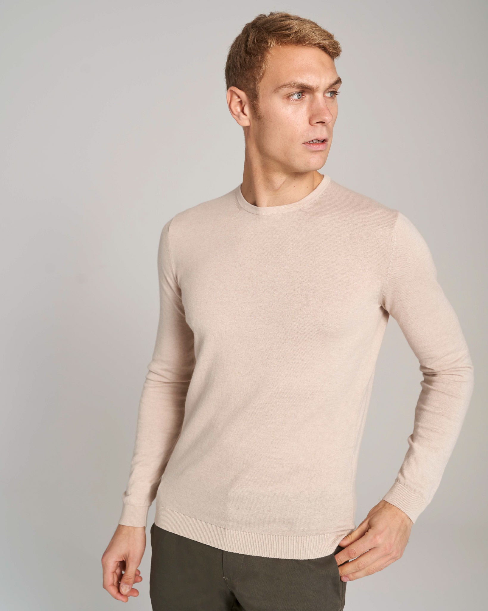 BS Gunnar Regular Fit Strik - Sand