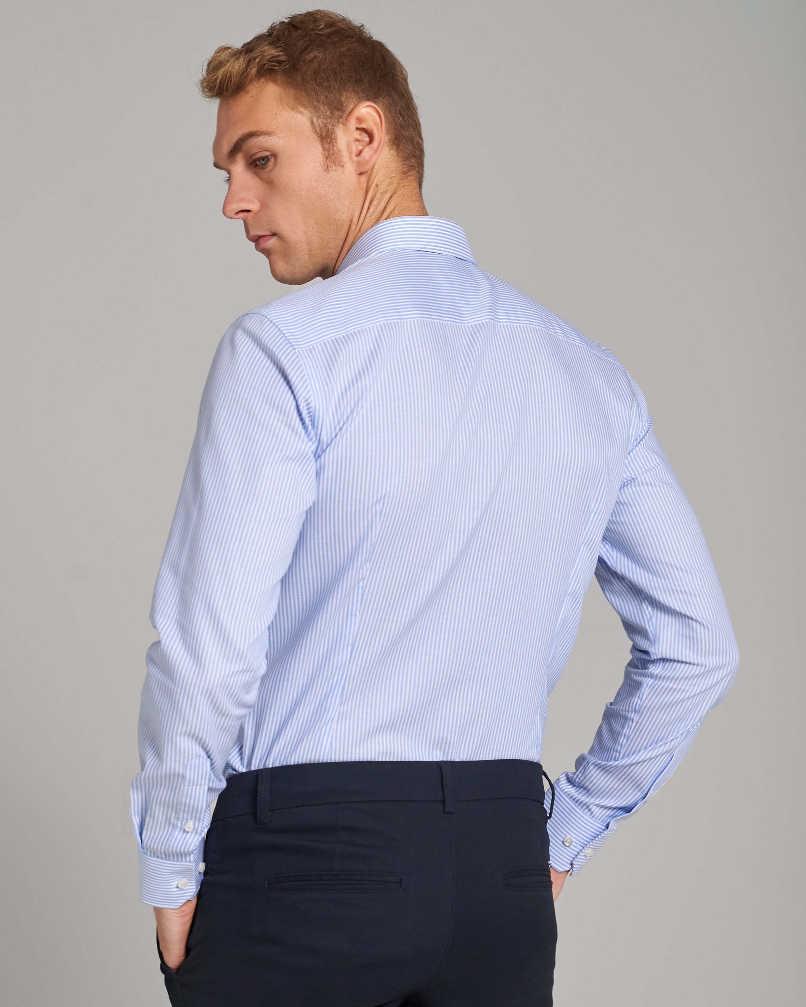 BS Batistuta Slim Fit Skjorte - Light Blue/White