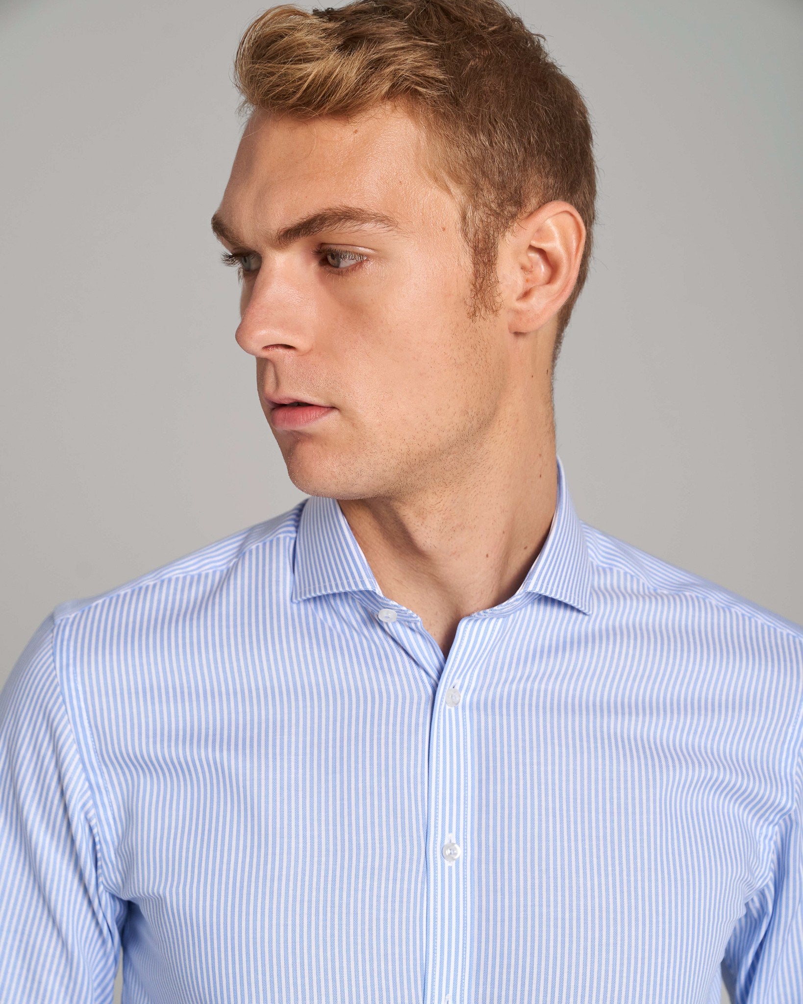 BS Batistuta Slim Fit Skjorte - Light Blue/White