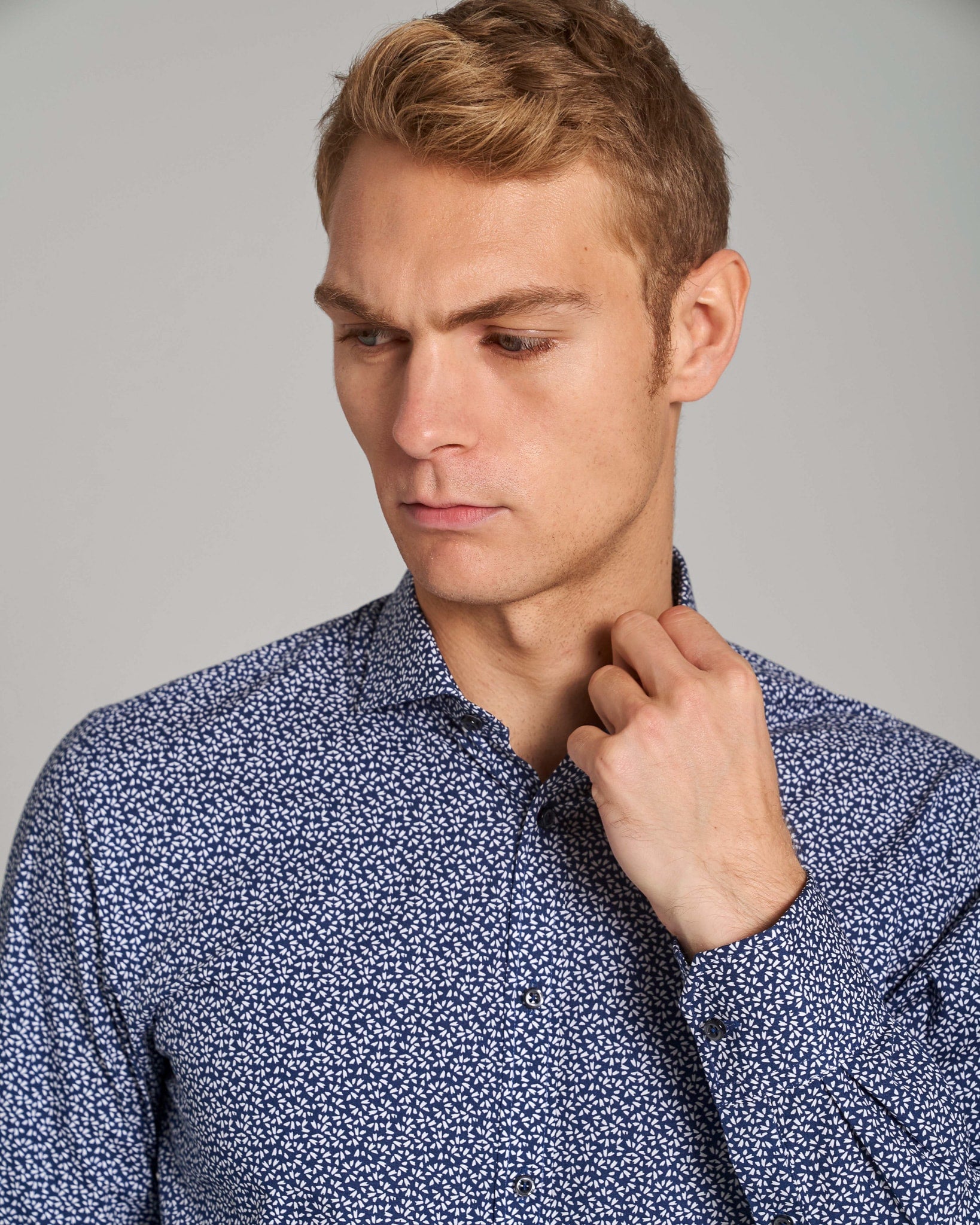 BS Shearer Slim Fit Skjorte - Navy
