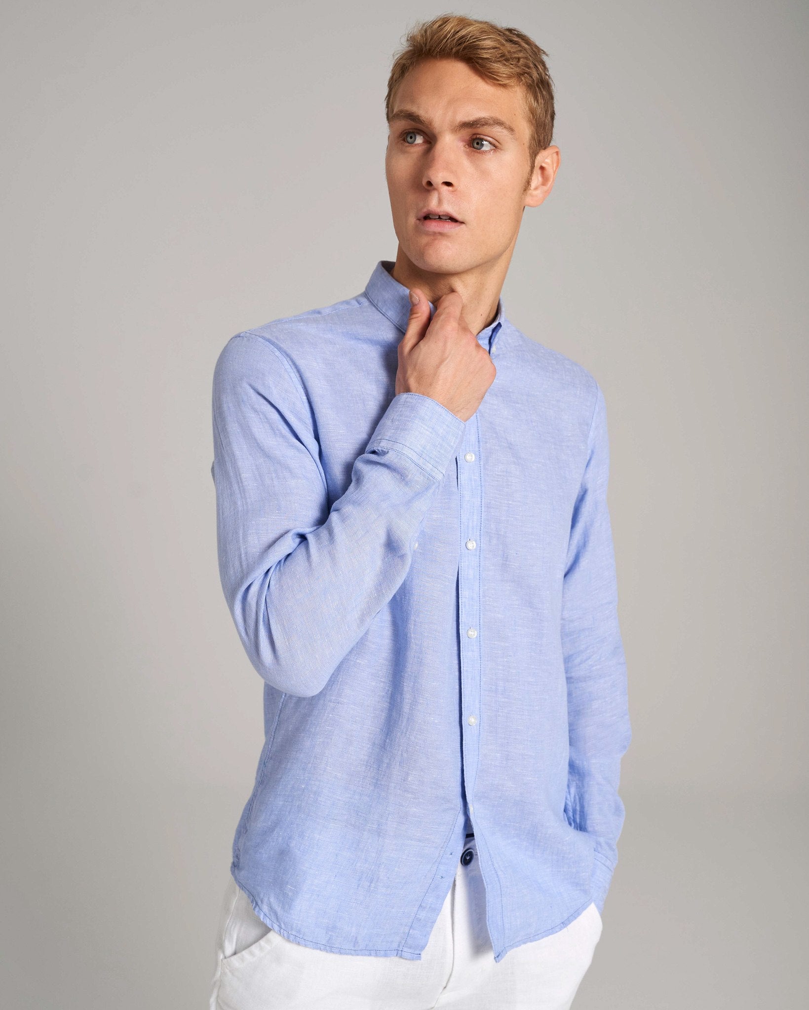 BS Sainz Casual Slim Fit Skjorte - Light Blue