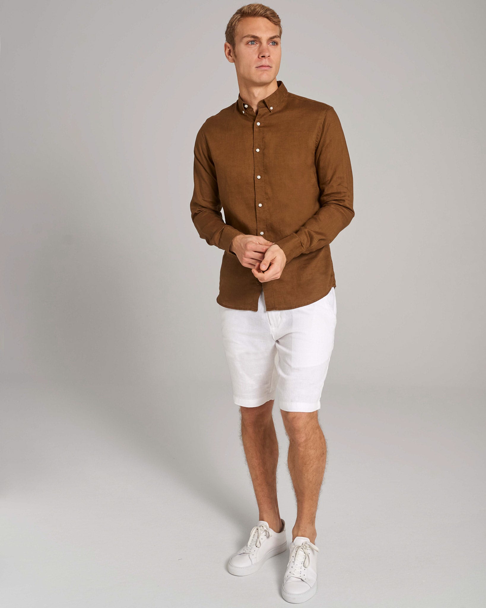 BS Sainz Casual Slim Fit Skjorte - Ochre