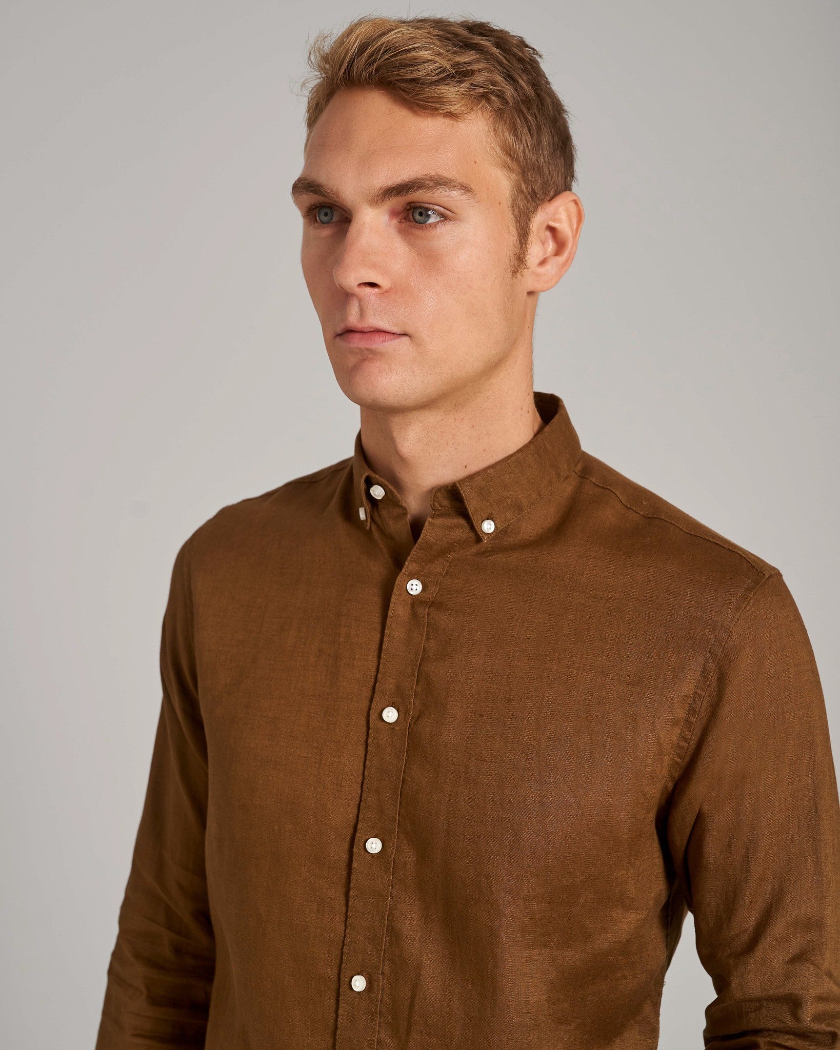 BS Sainz Casual Slim Fit Skjorte - Ochre