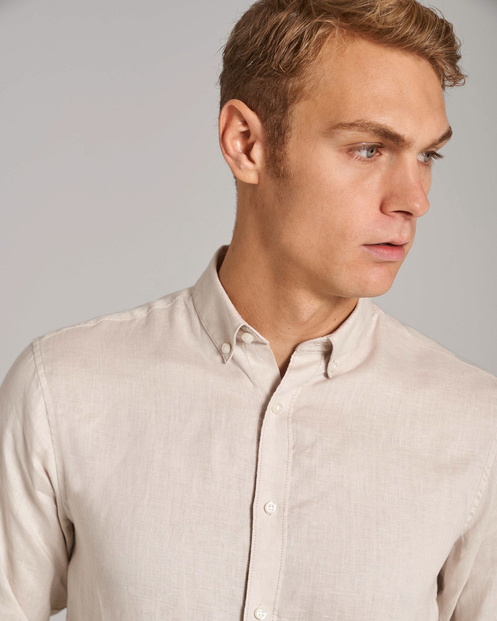 BS Sainz Casual Slim Fit Skjorte - Sand