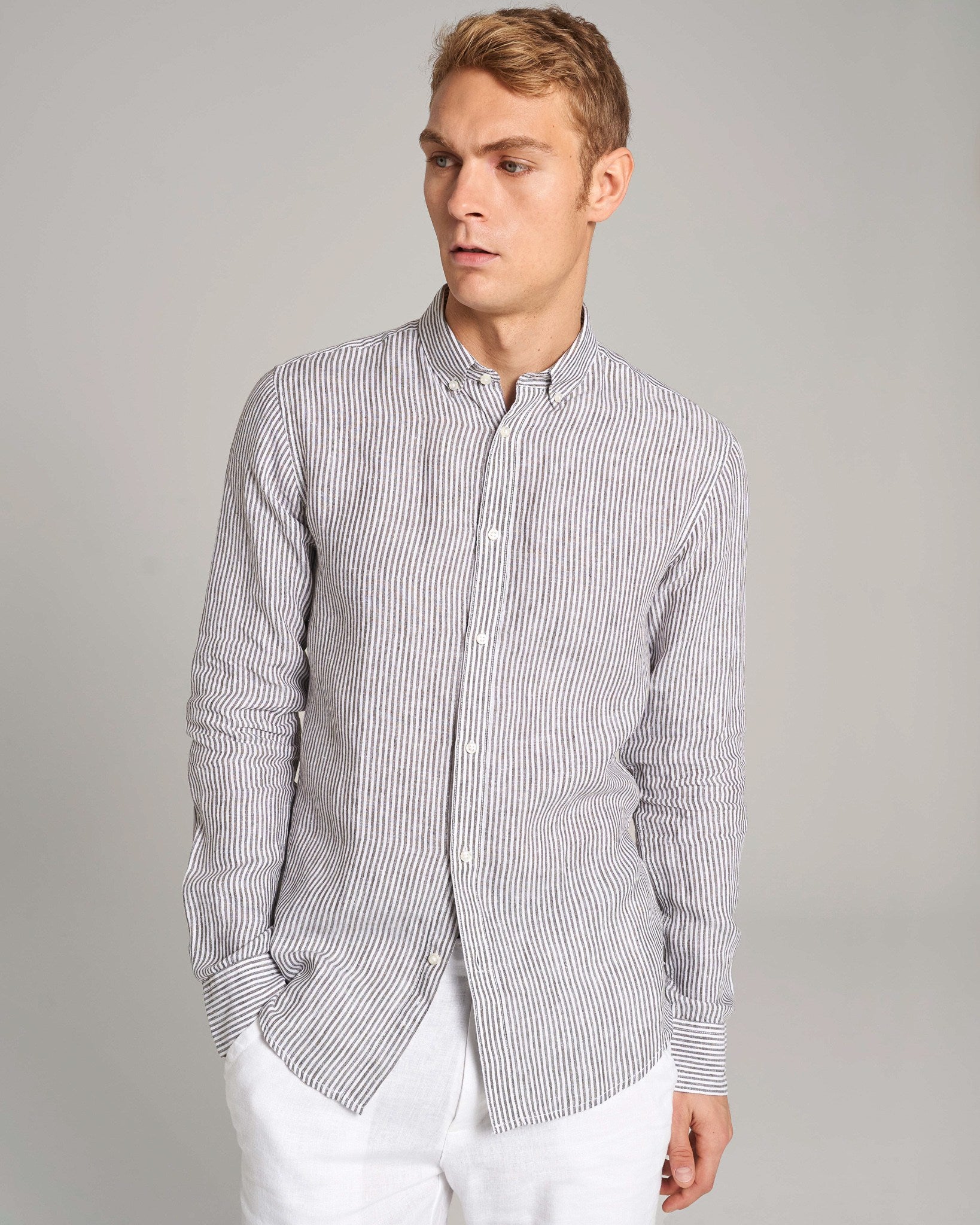 BS Bottas Casual Slim Fit Skjorte - Army/White