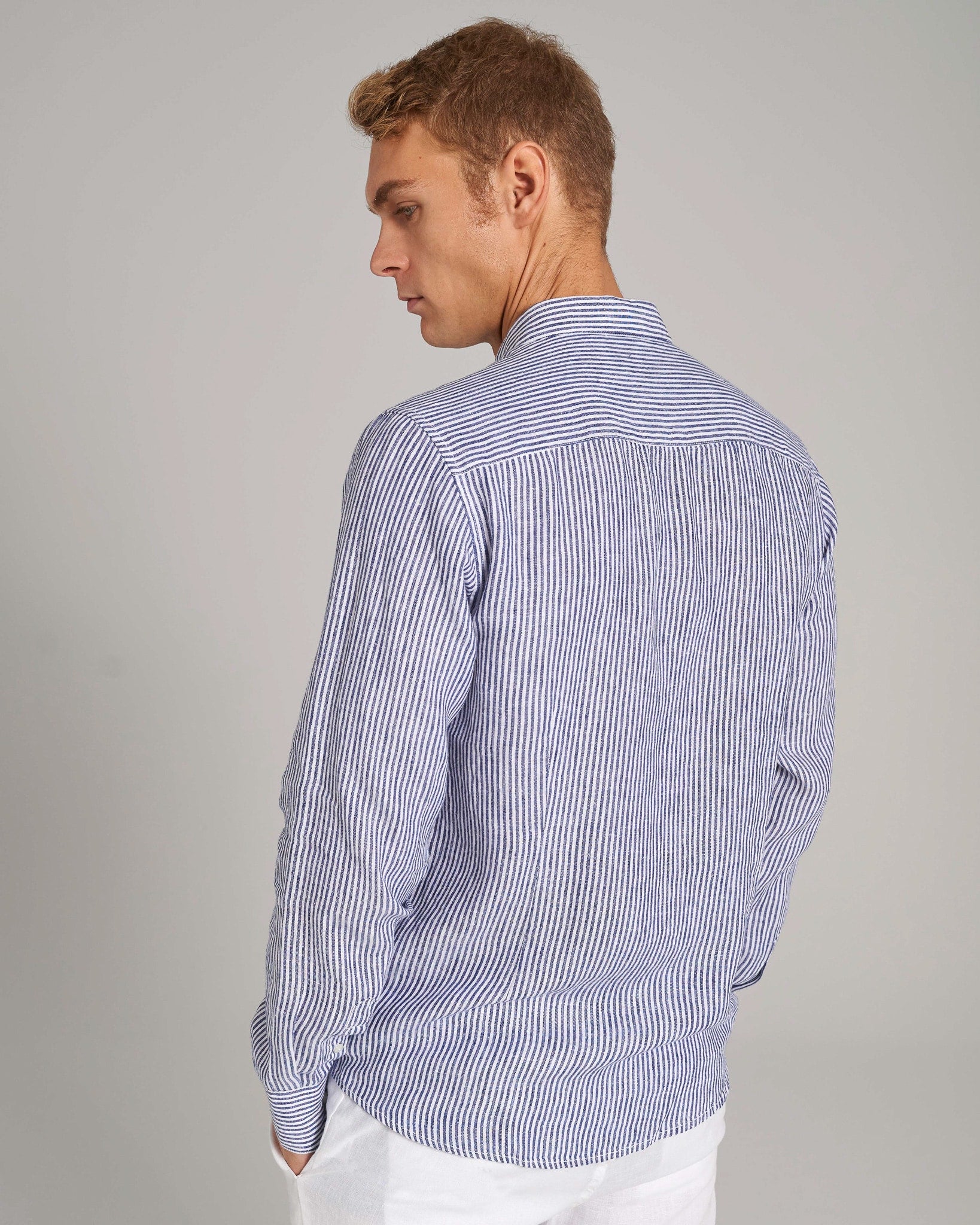 BS Bottas Casual Slim Fit Skjorte - Navy/White