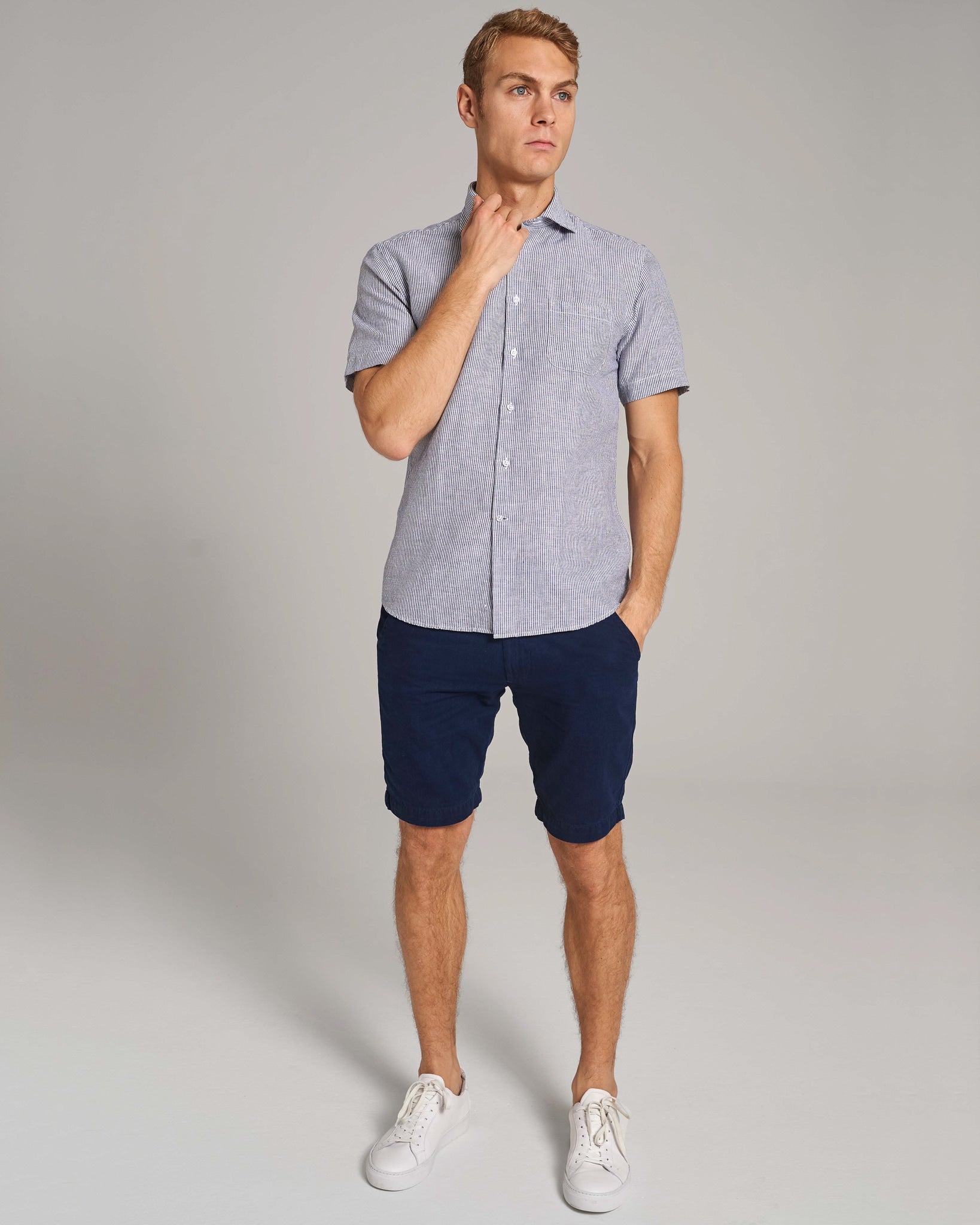 BS Hamilton Casual Slim Fit Skjorte - Blue/White