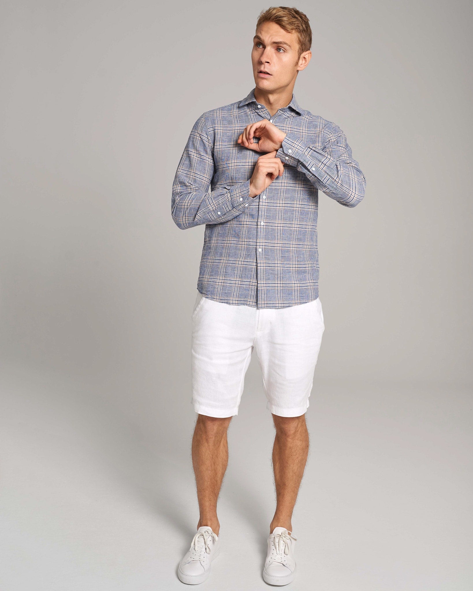 BS Vettel Casual Slim Fit Skjorte - Blue