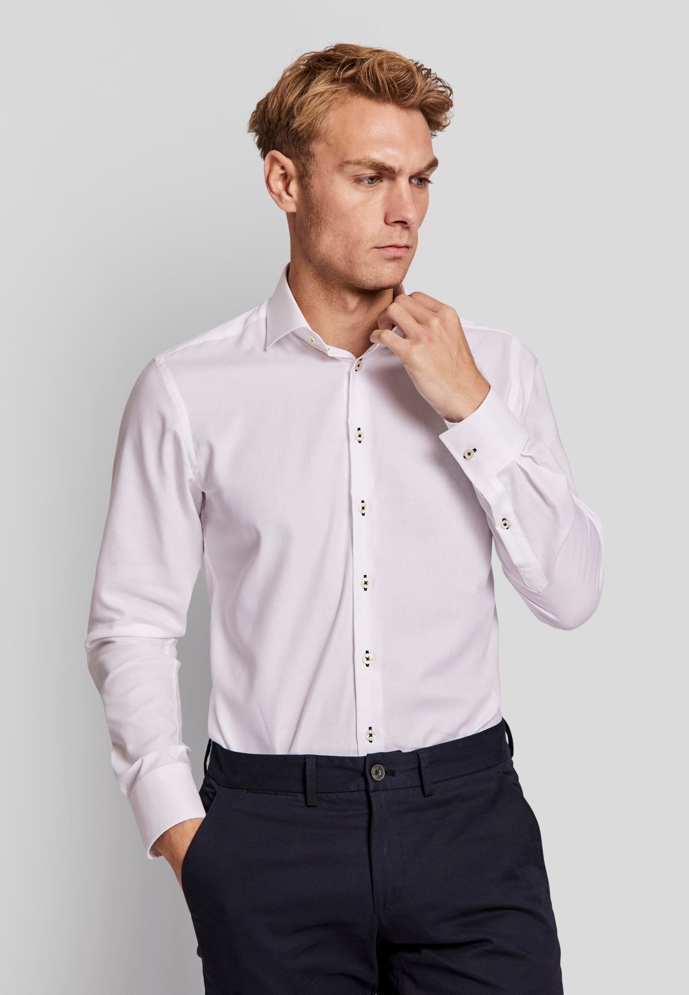 BS Tung slim fit Skjorte - White