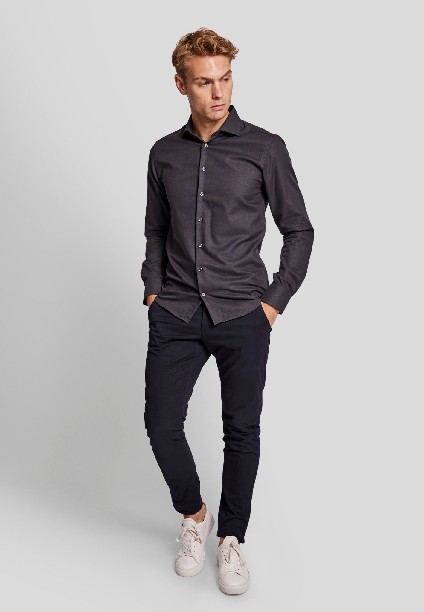 BS Lamela modern fit Skjorte - Charcoal