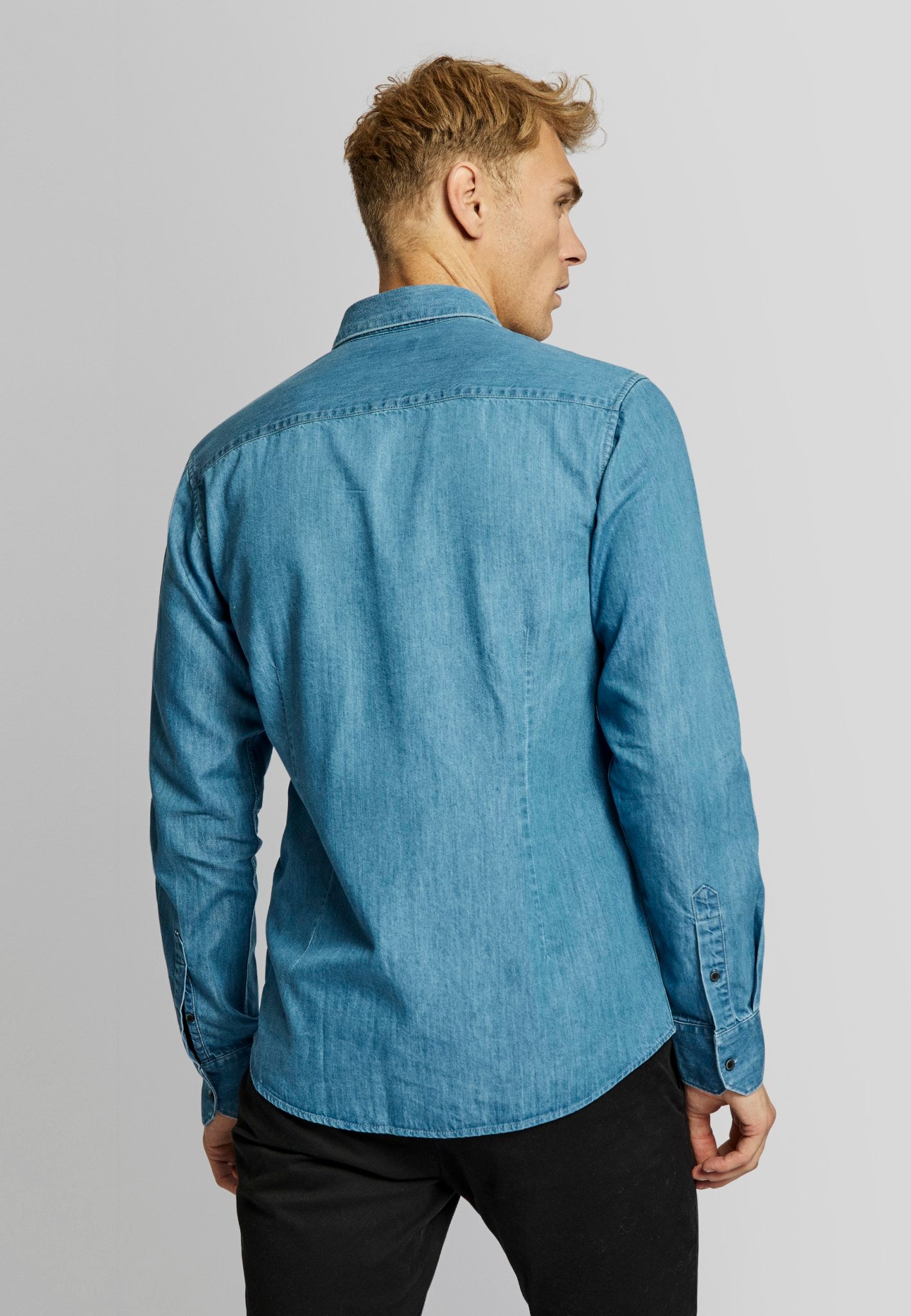 BS Elverum casual slim fit shirt - Blue