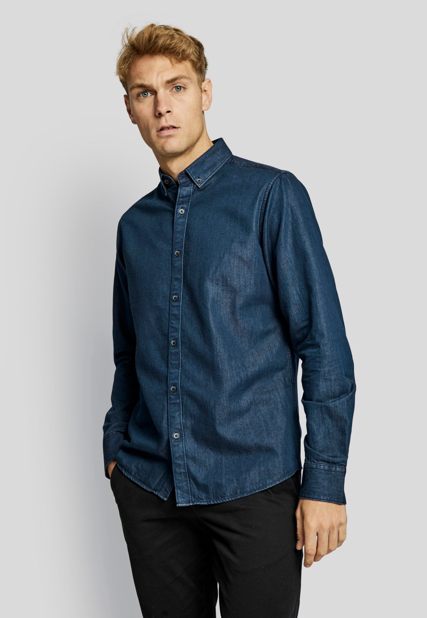 BS Elverum casual slim fit shirt - Indigo