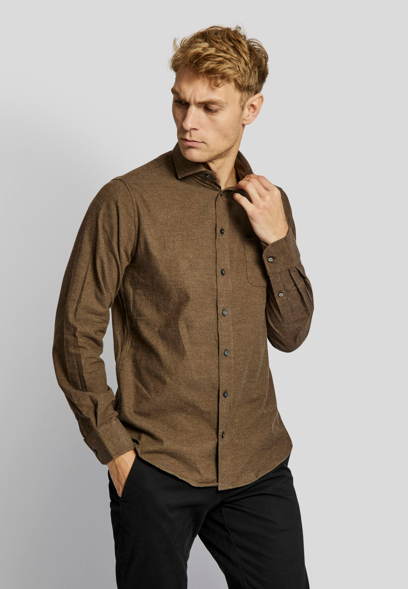 BS Halden casual slim fit shirt - Brown