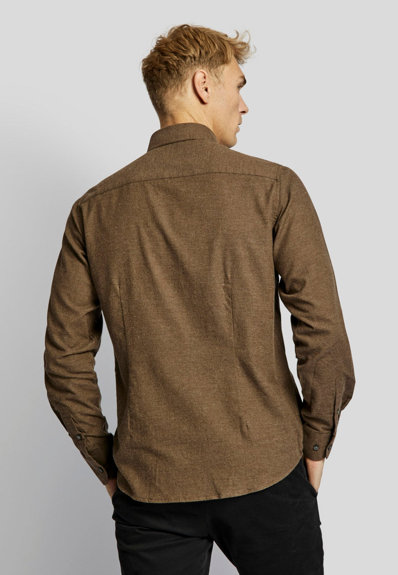 BS Halden casual slim fit shirt - Brown