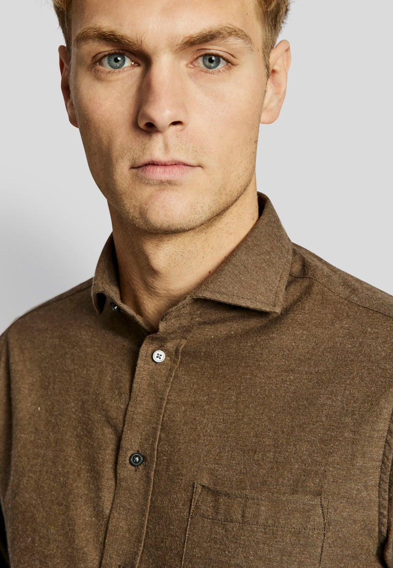 BS Halden casual slim fit shirt - Brown