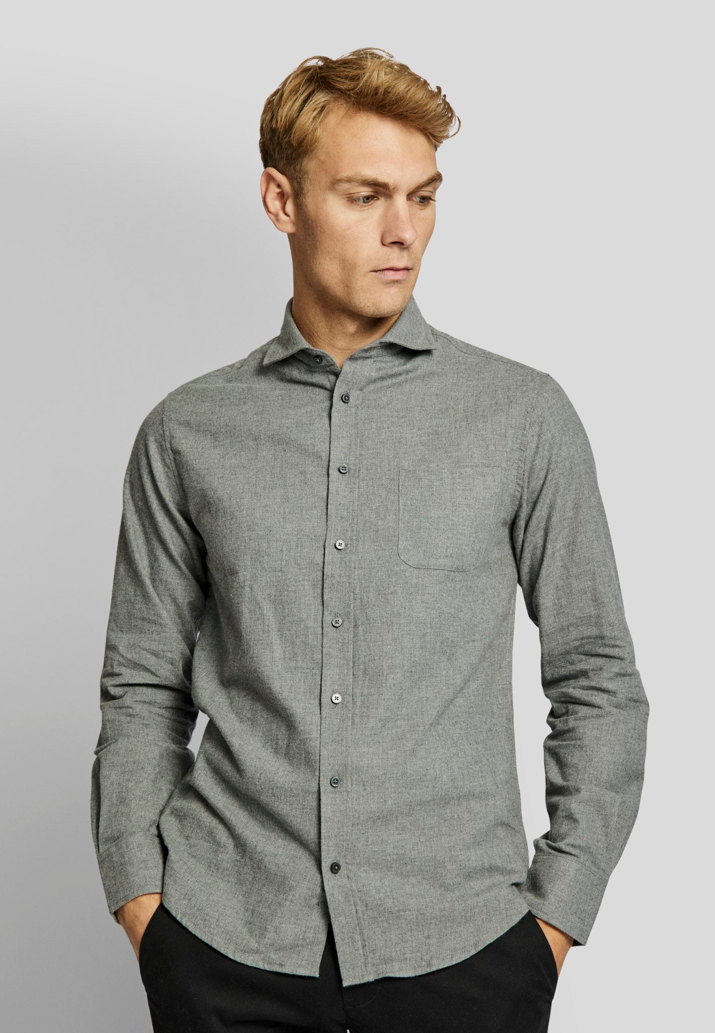 BS Halden casual slim fit Skjorte - Grey