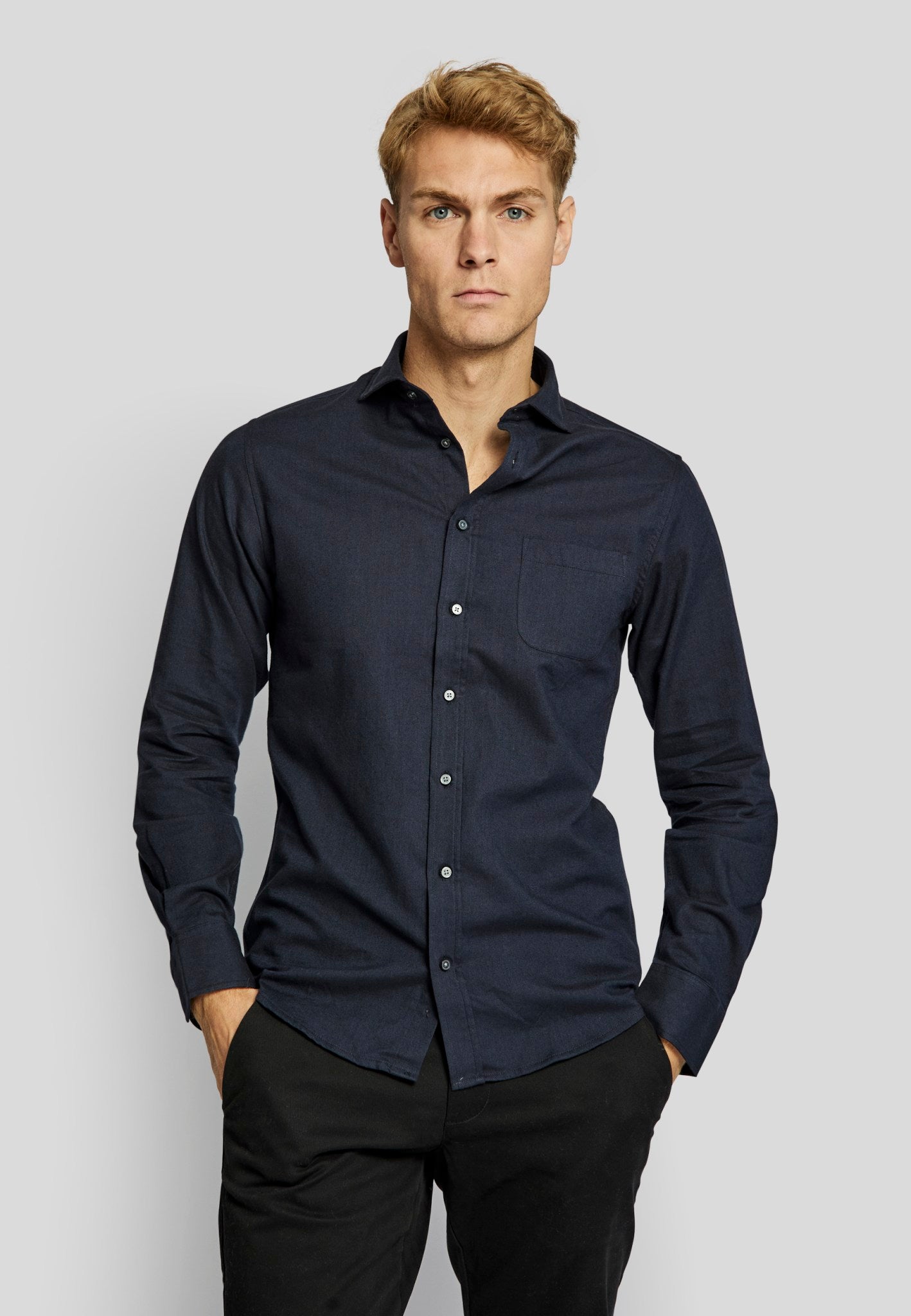 BS Halden casual slim fit Skjorte - Navy