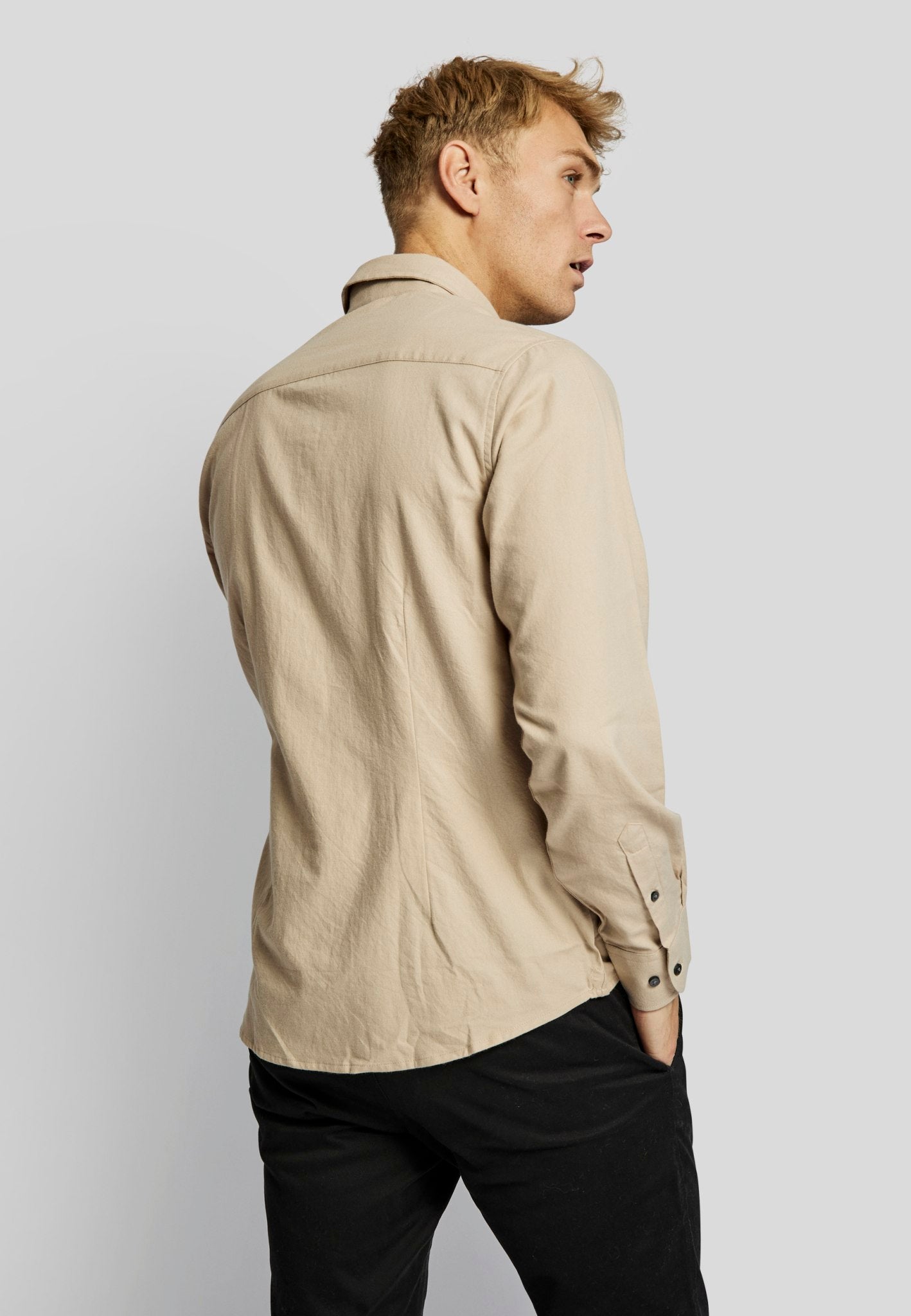 BS Halden casual slim fit Skjorte - Sand