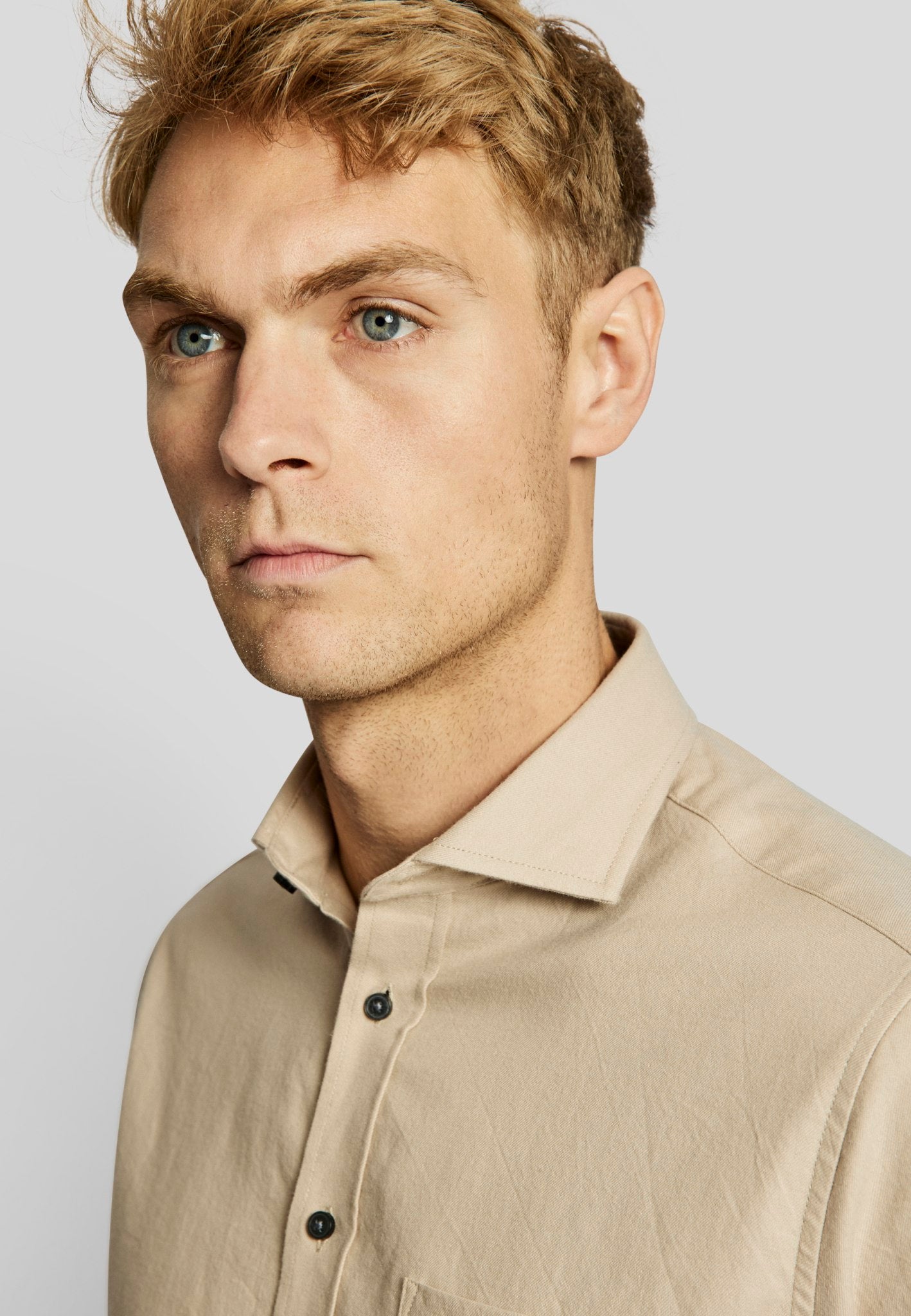 BS Halden casual slim fit Skjorte - Sand